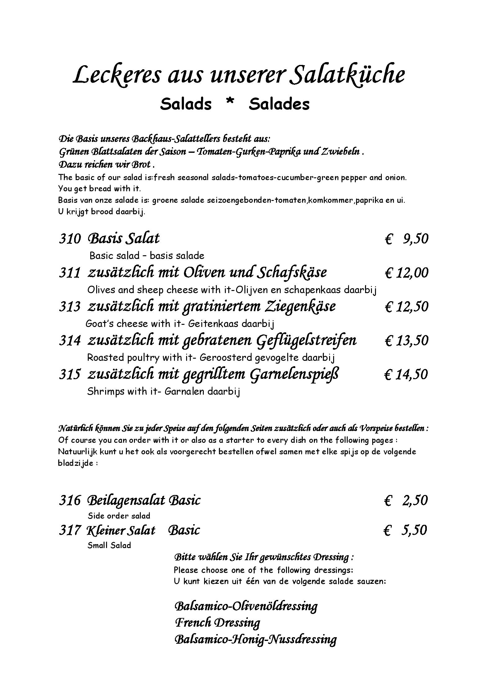 Speisekarte