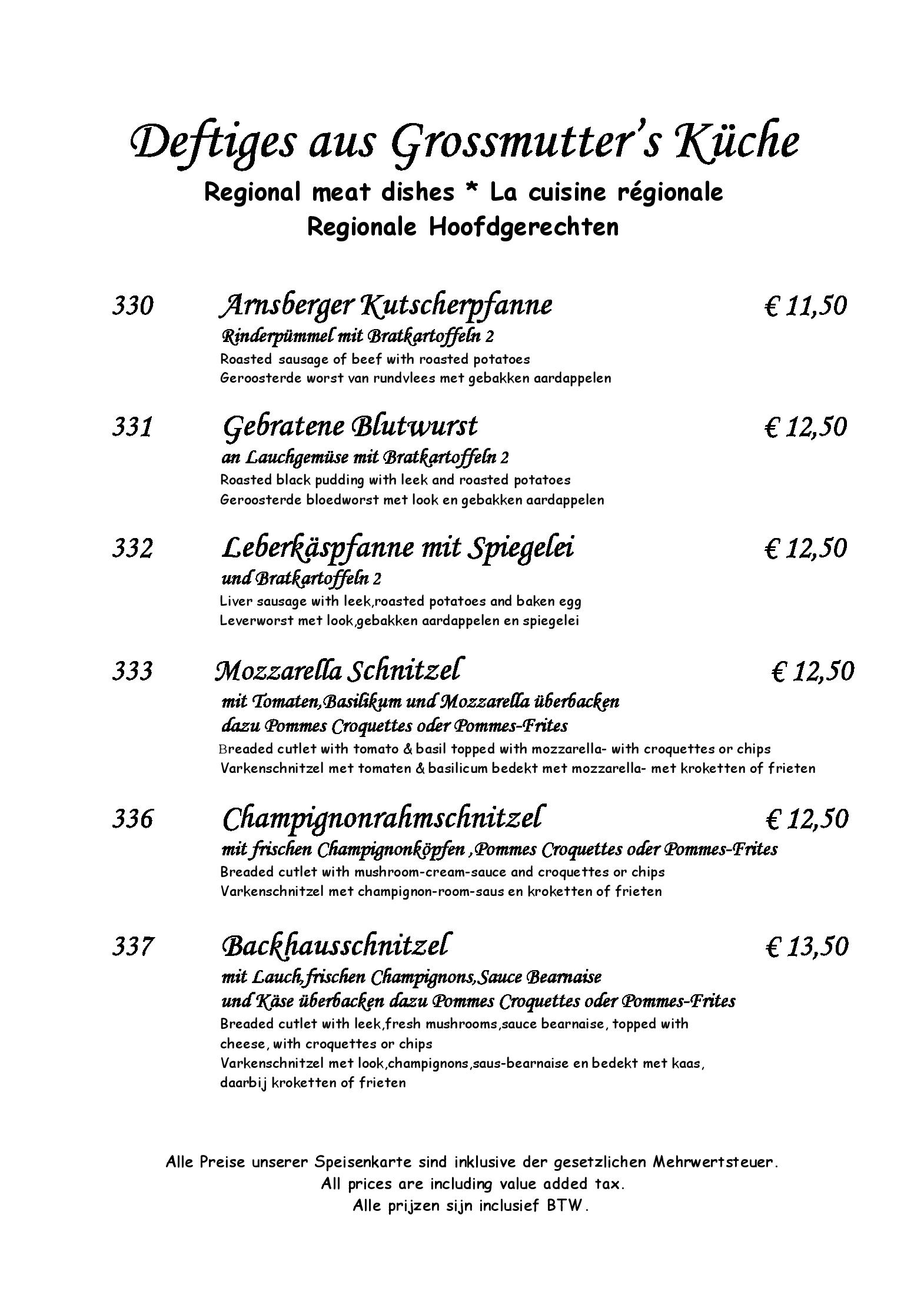 Speisekarte