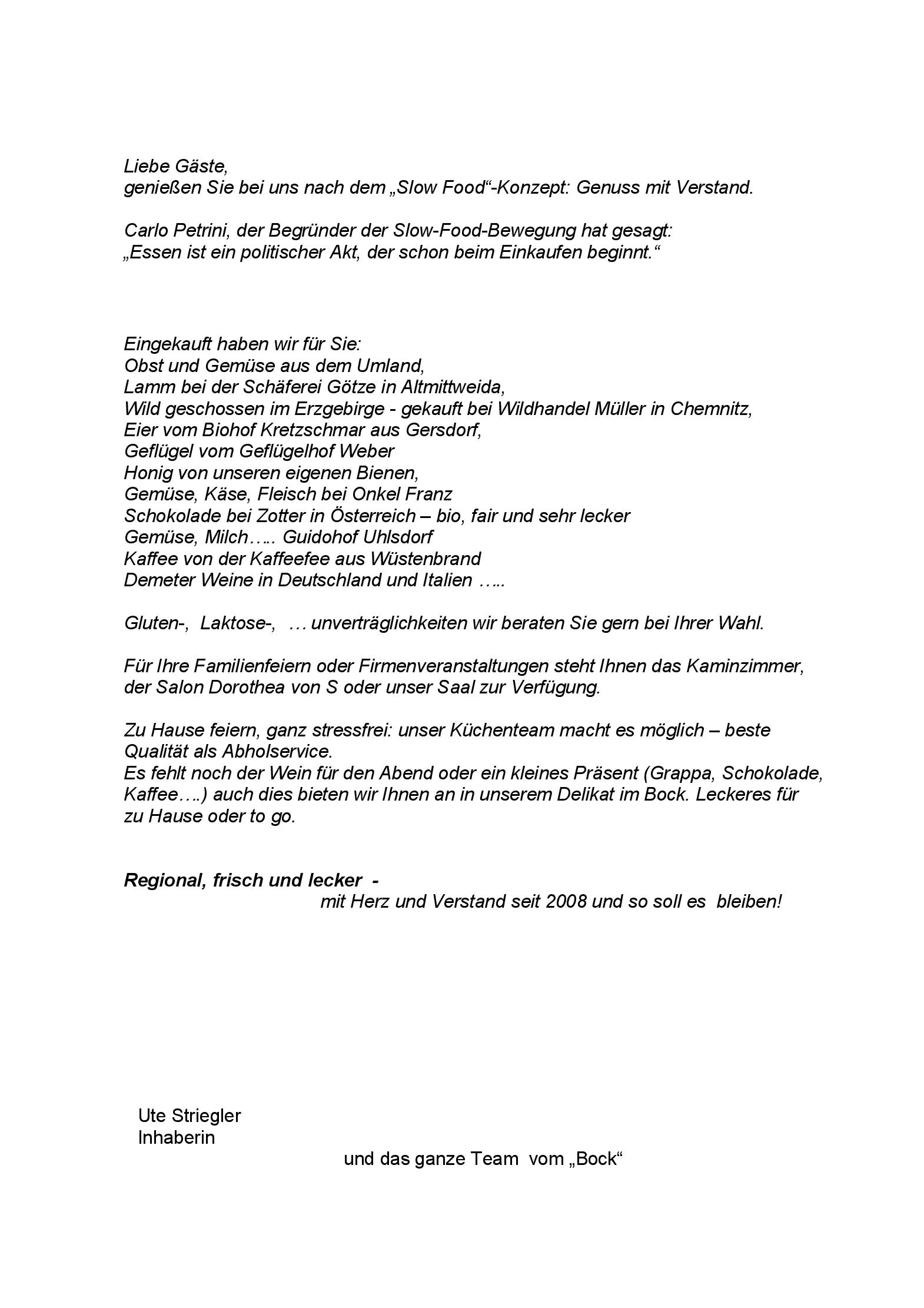 Speisekarte