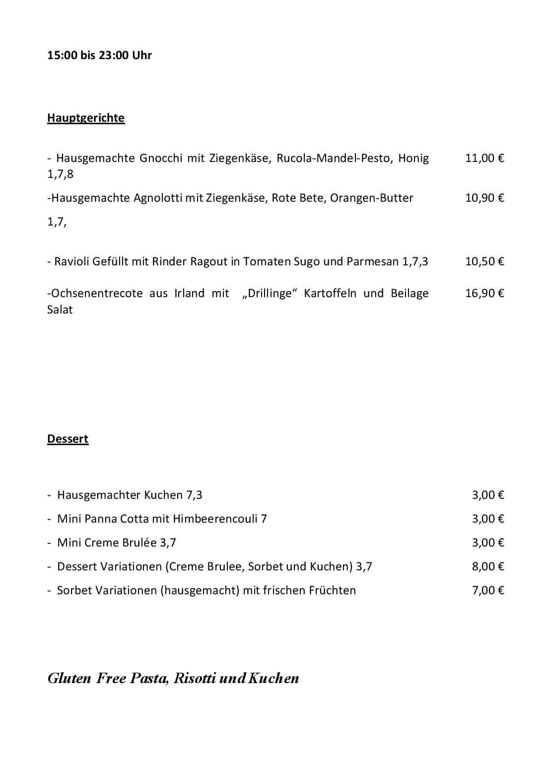 Speisekarte