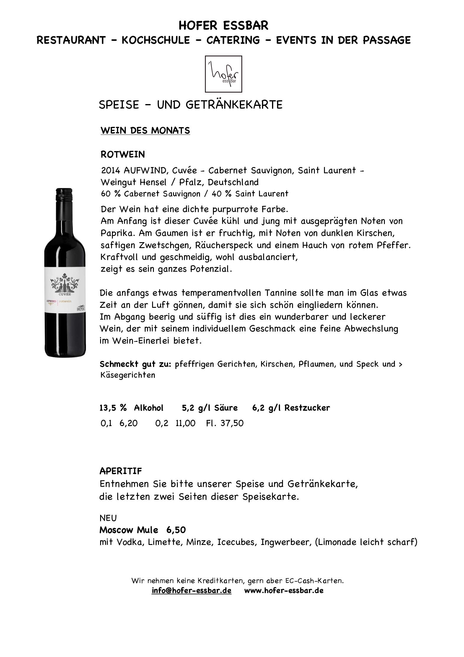 Speisekarte