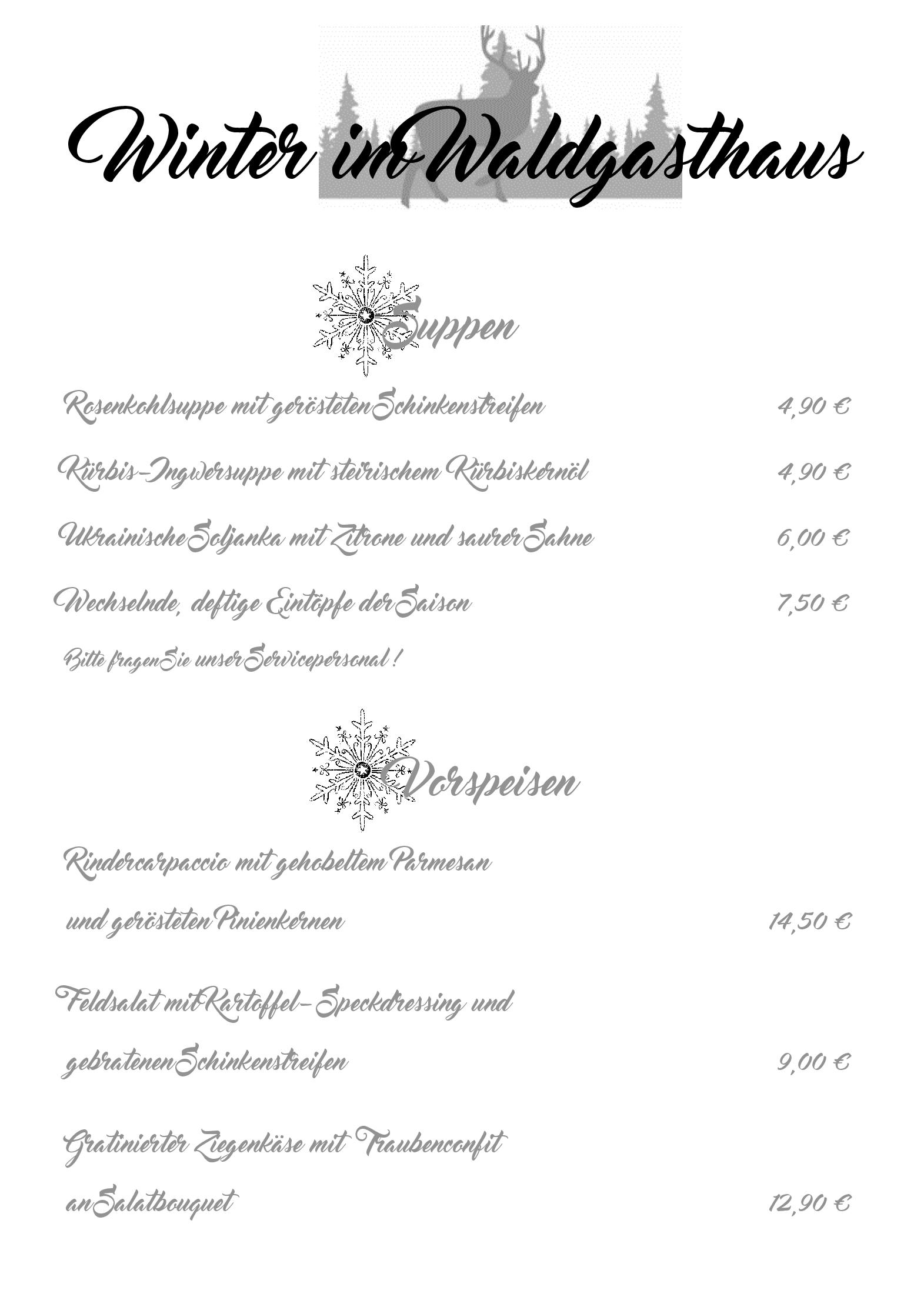 Speisekarte