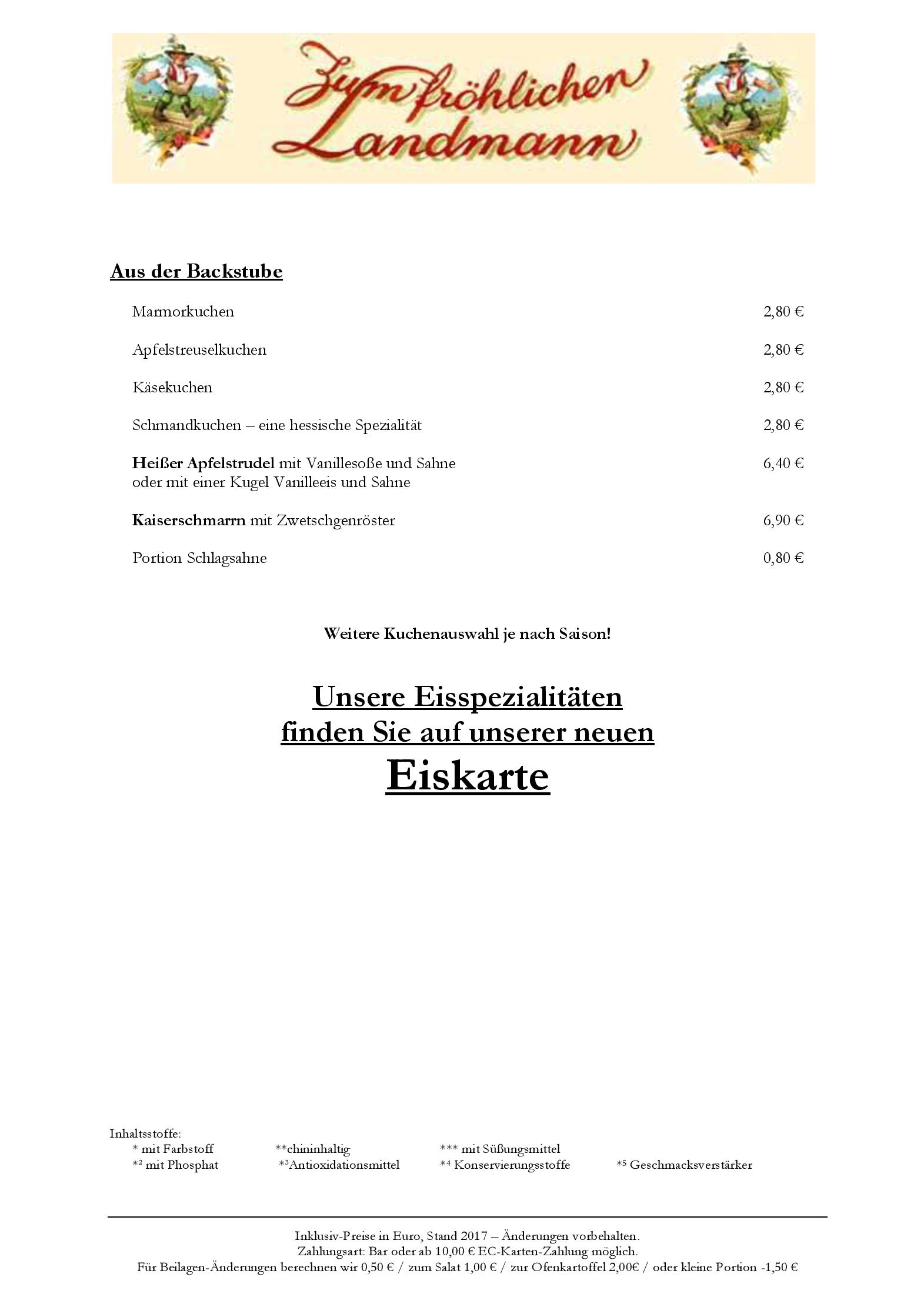 Speisekarte
