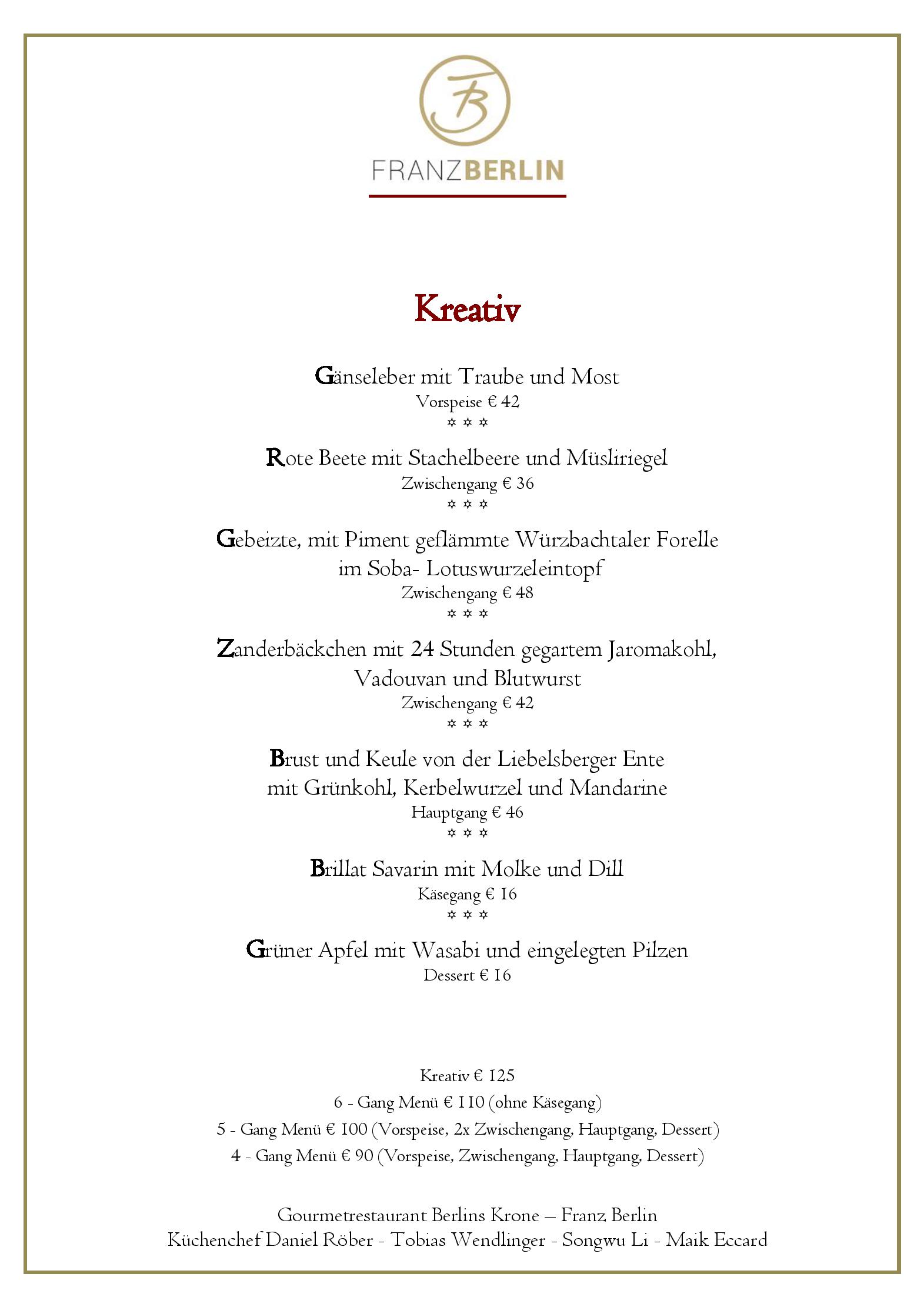 Speisekarte