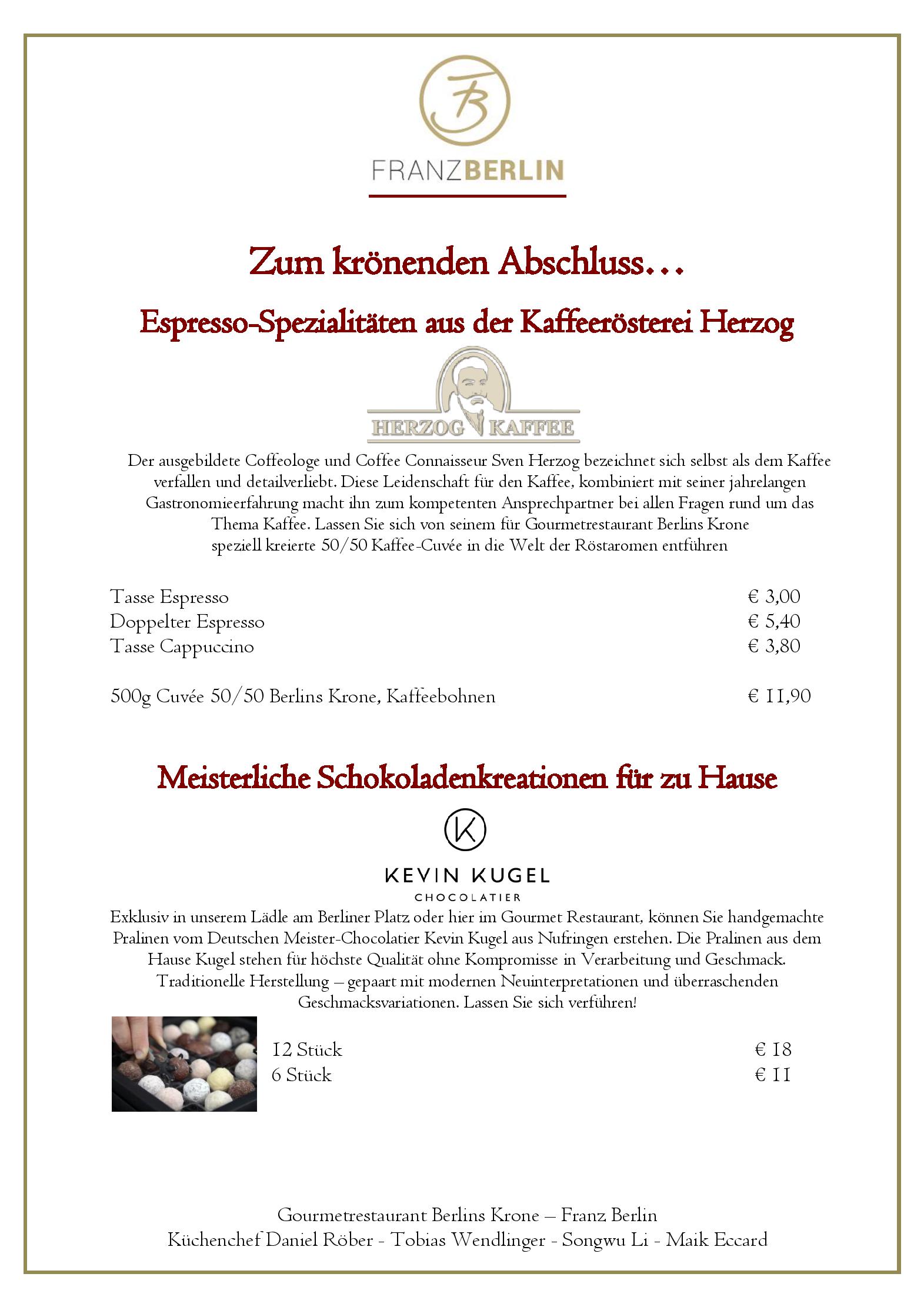 Speisekarte