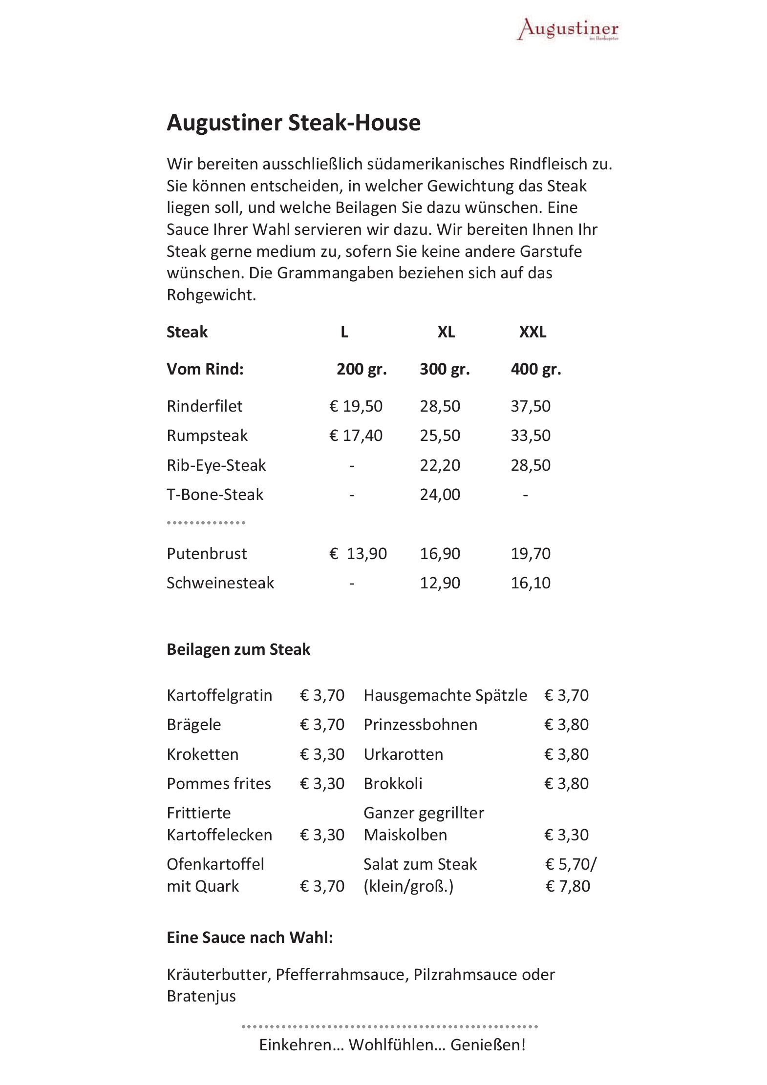 Speisekarte