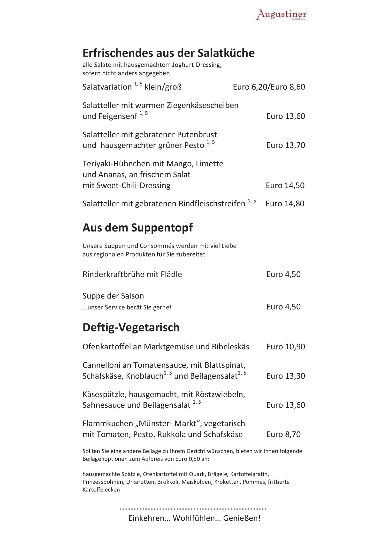 Speisekarte
