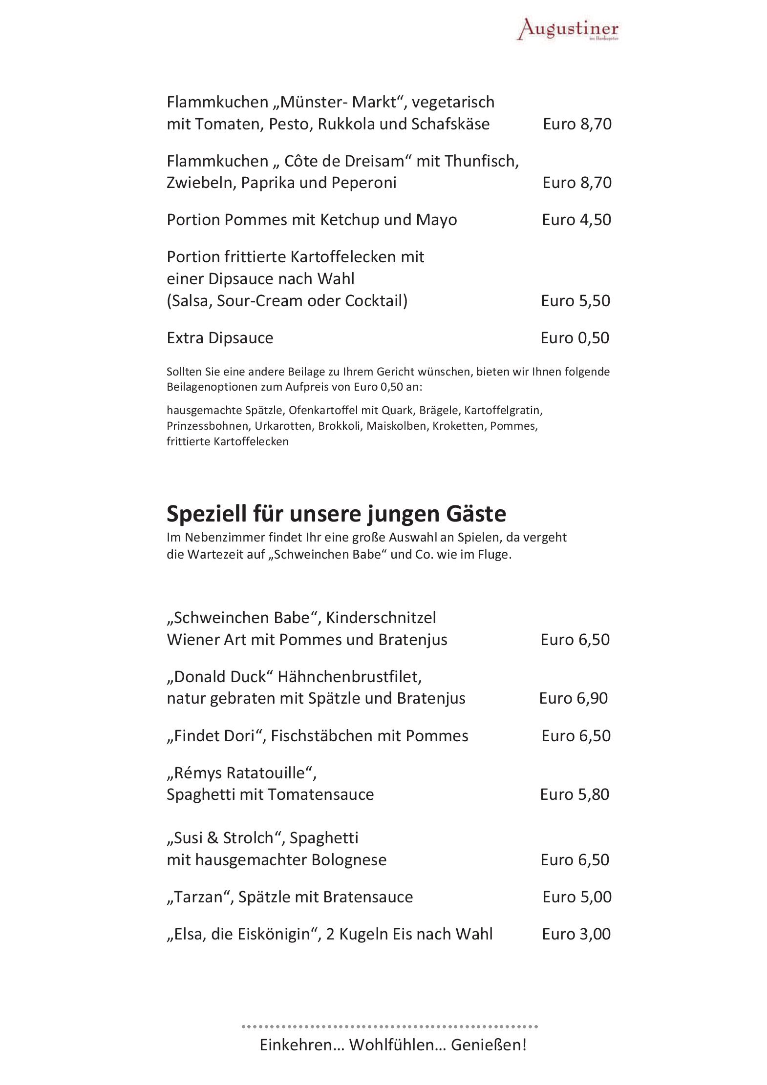 Speisekarte