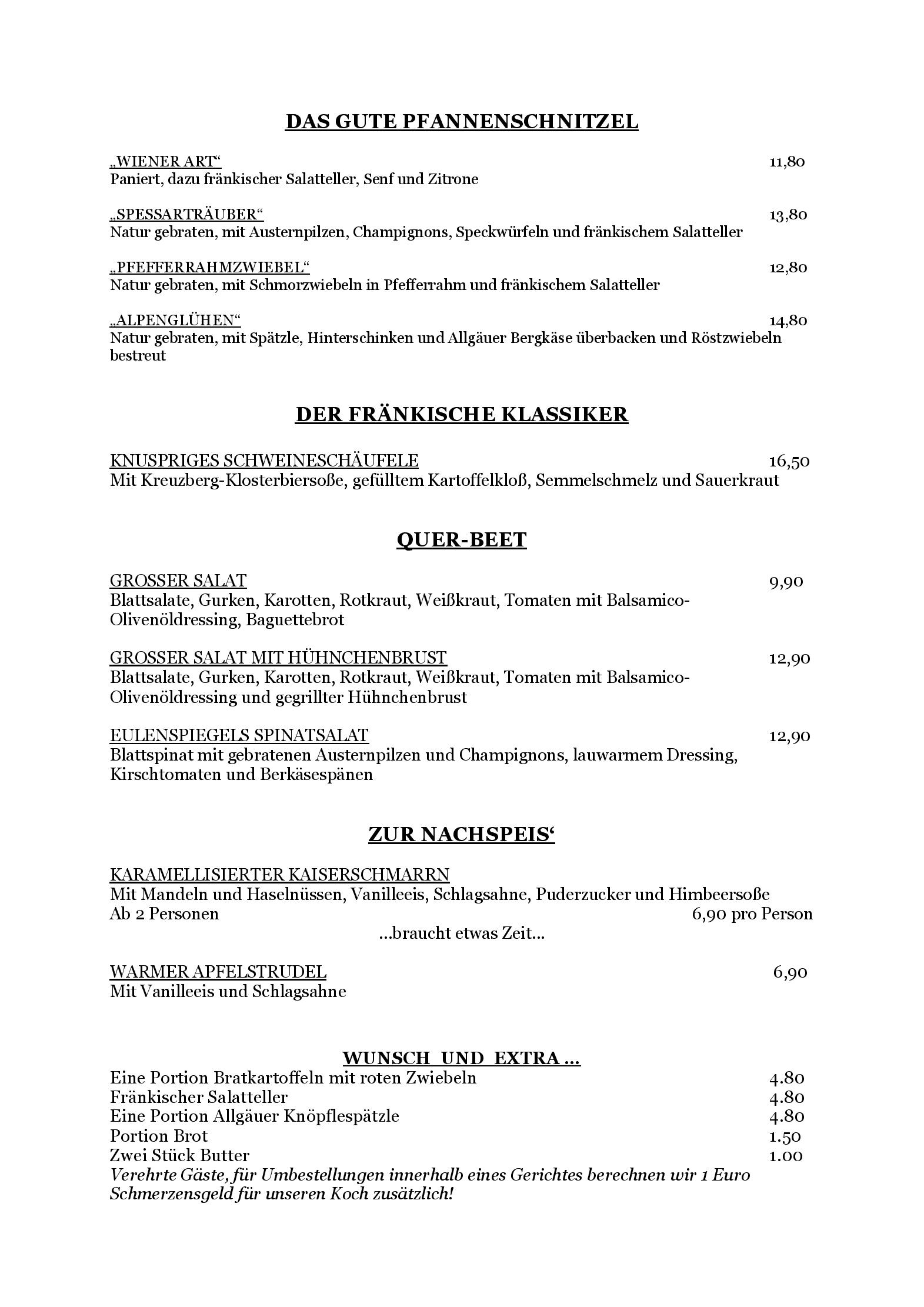 Speisekarte