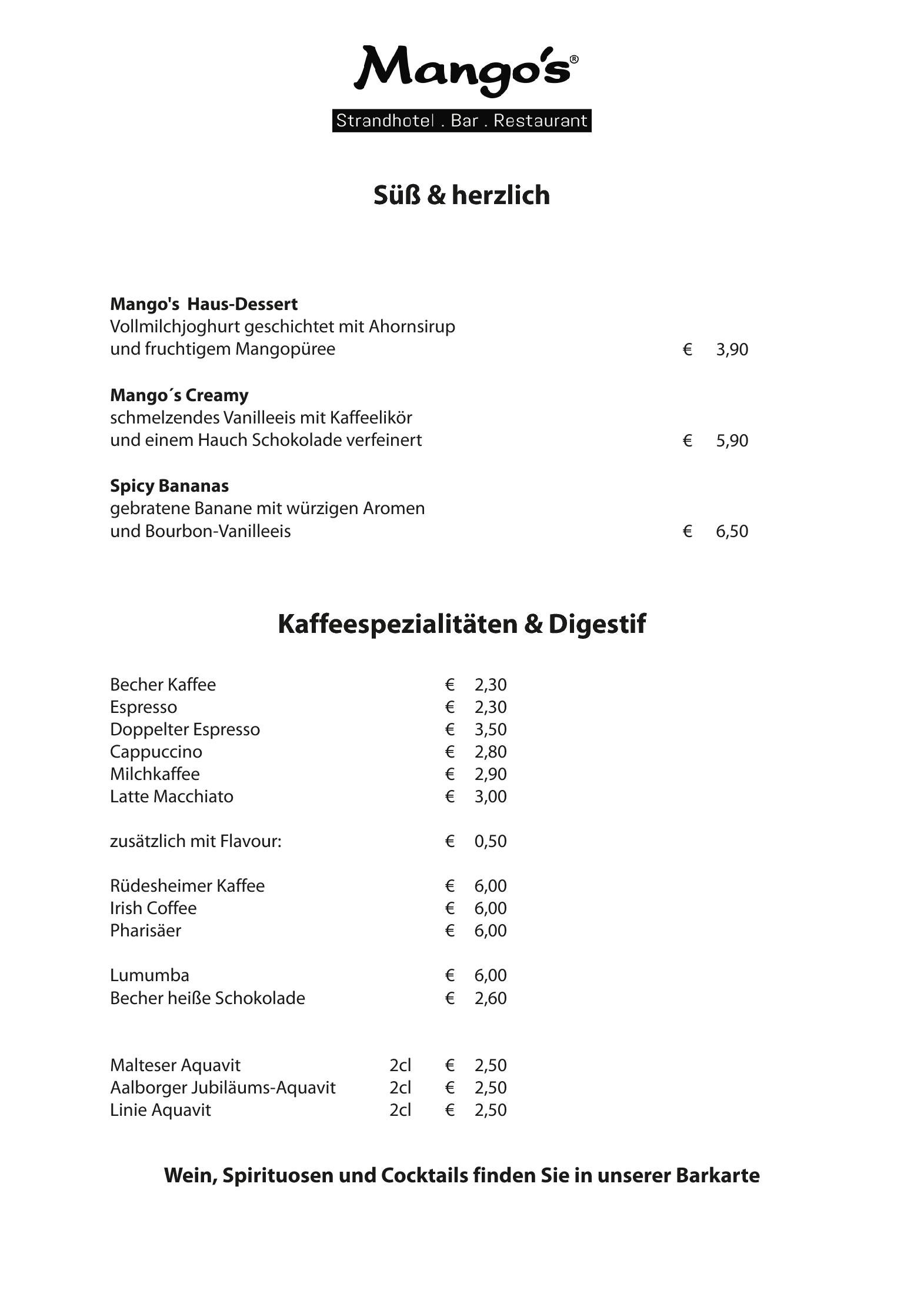 Speisekarte