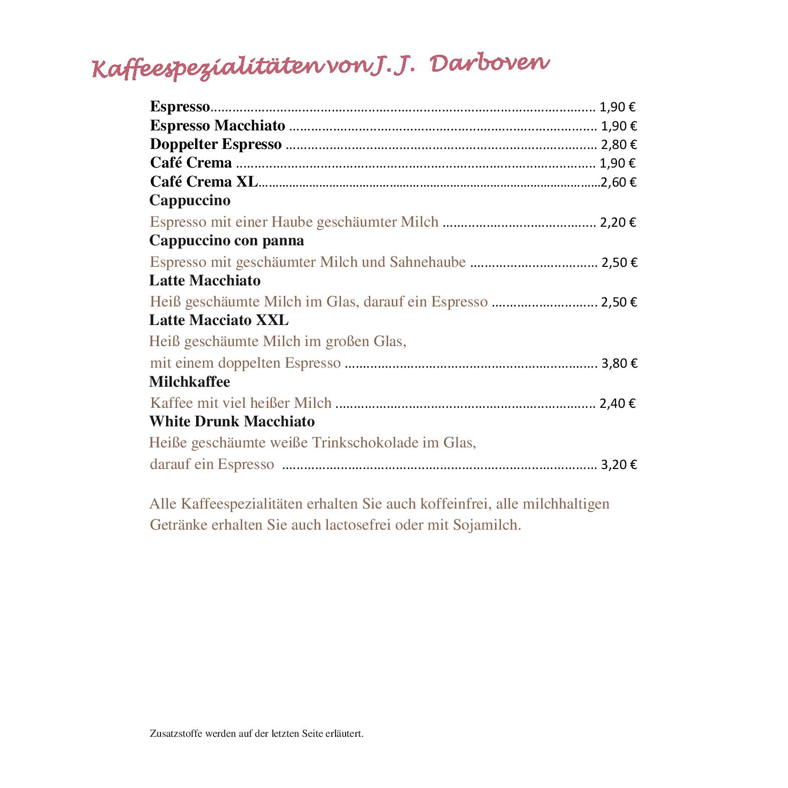 Speisekarte