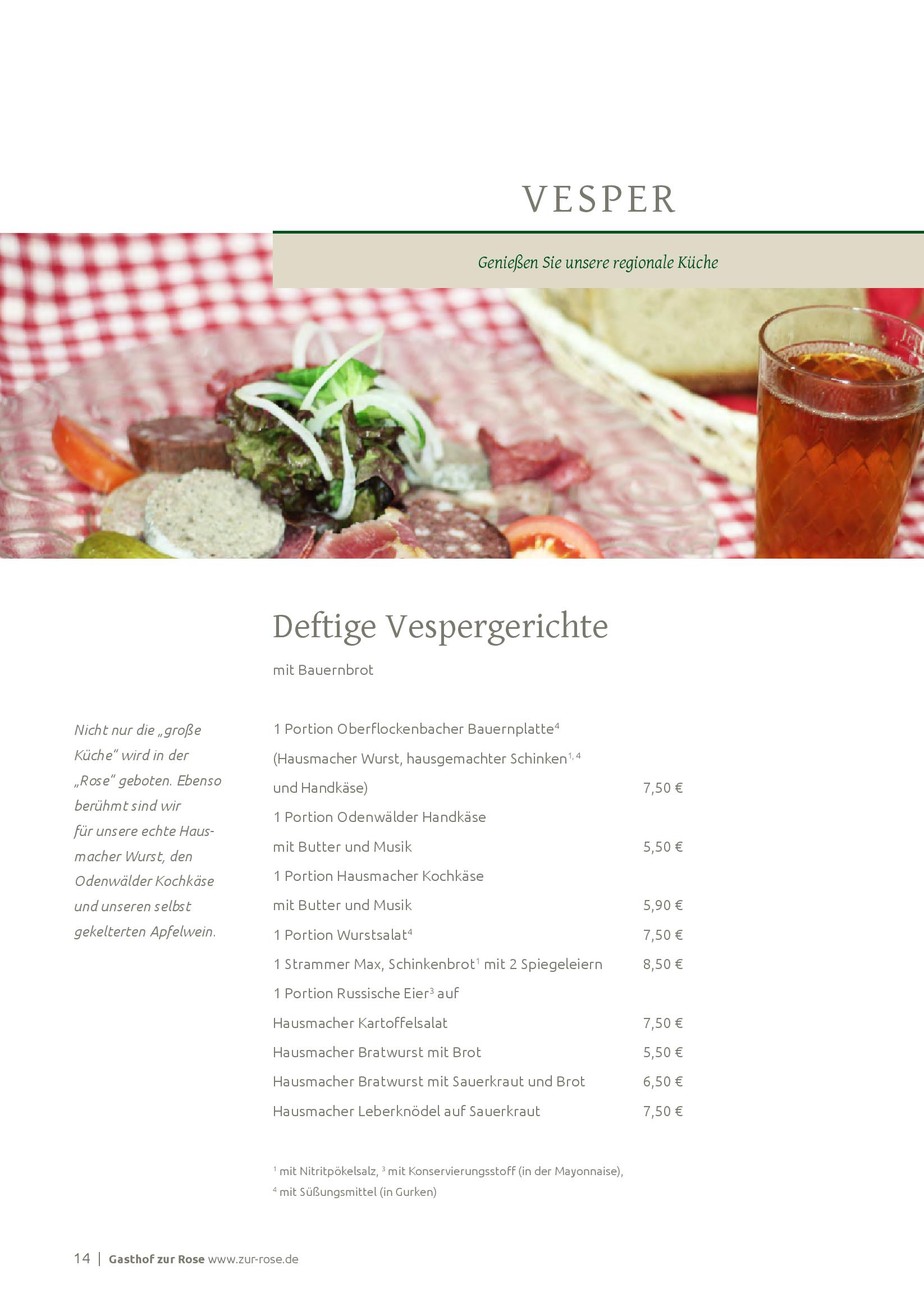 Speisekarte