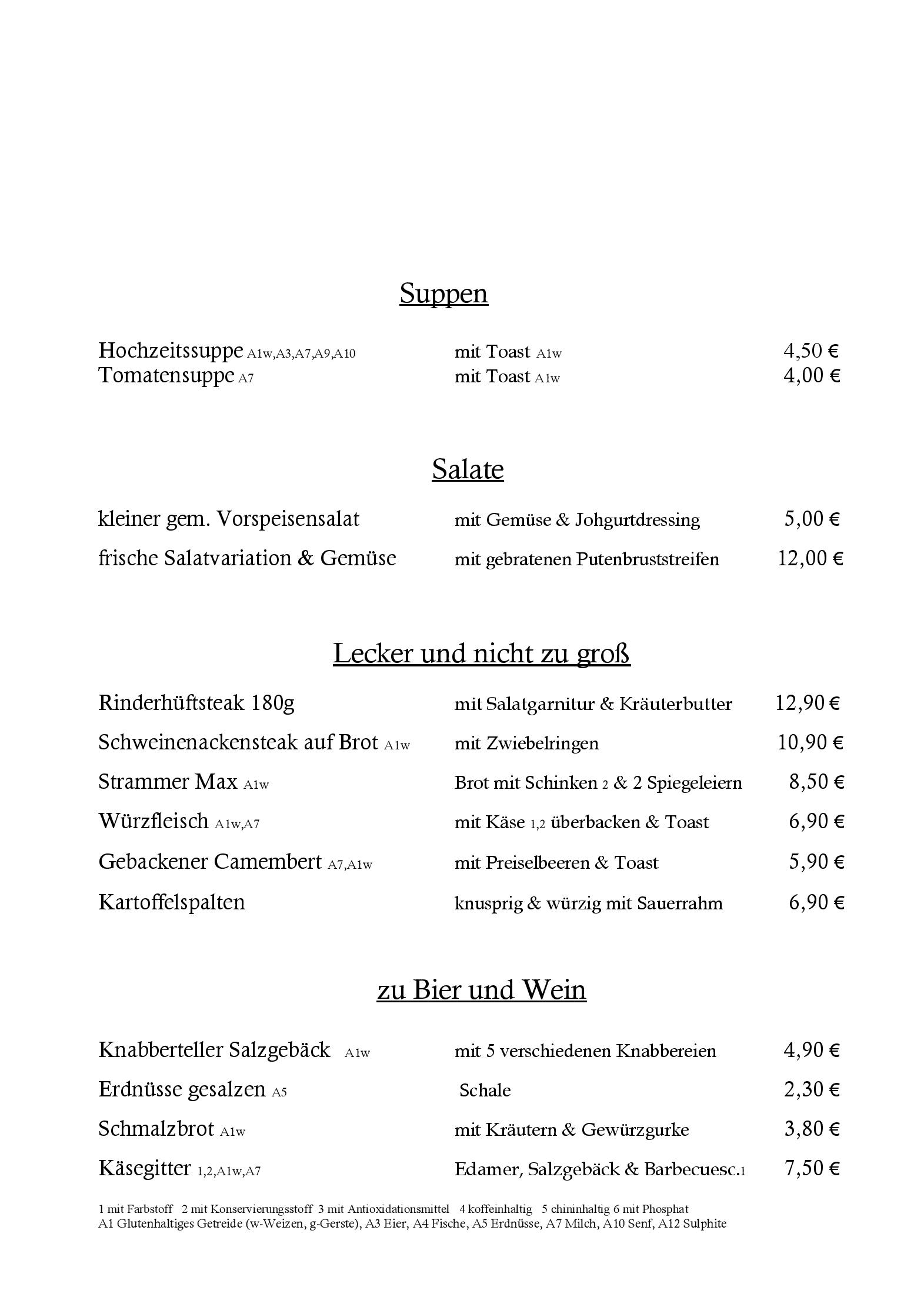 Speisekarte