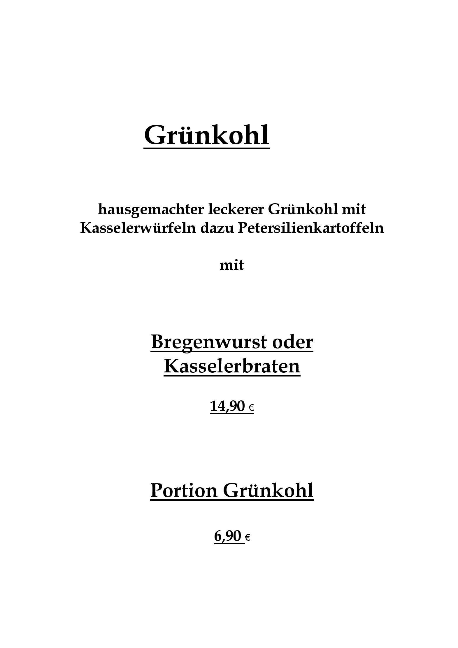 Speisekarte
