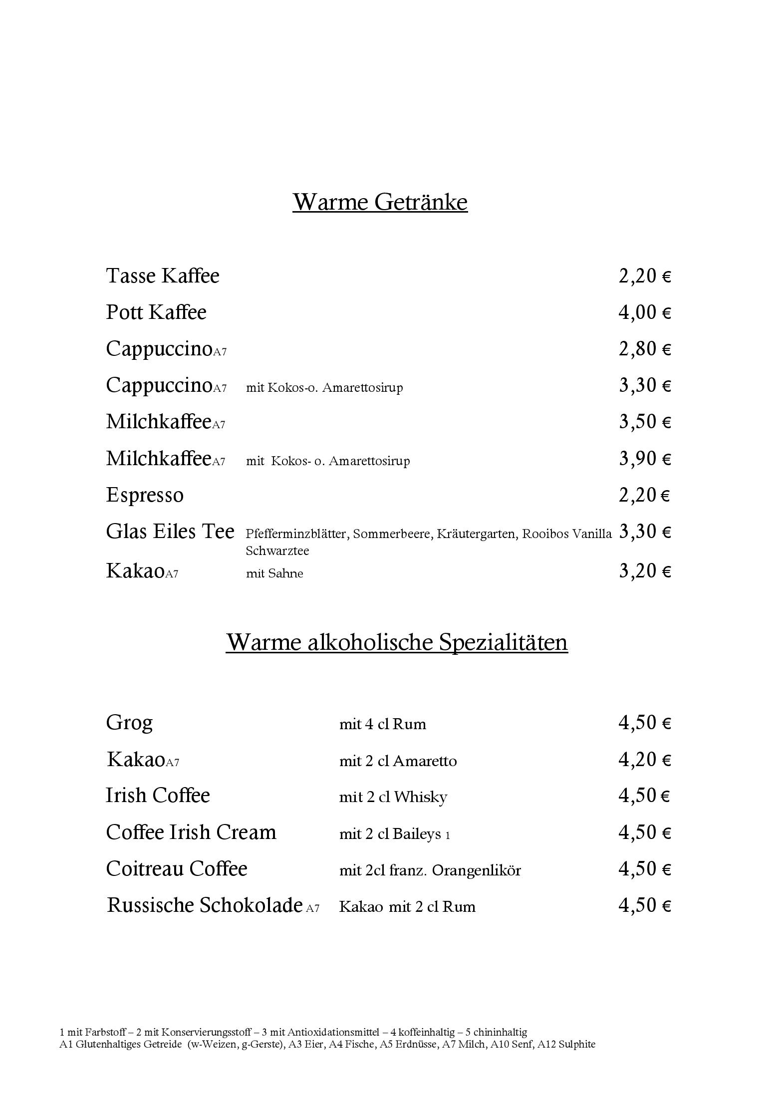 Speisekarte
