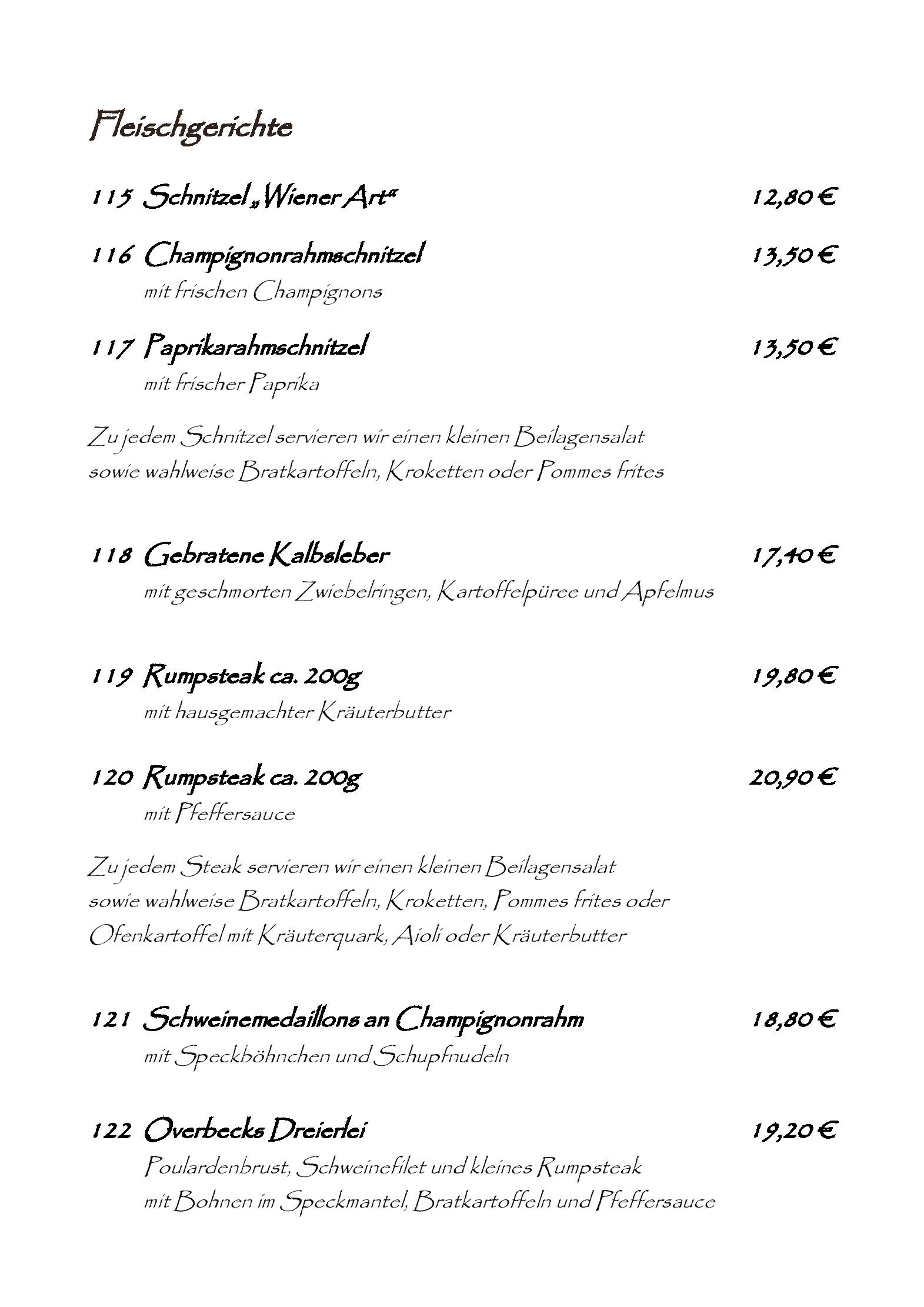 Speisekarte