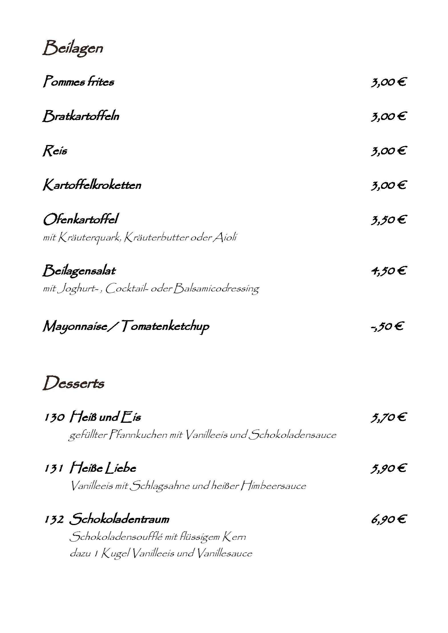 Speisekarte