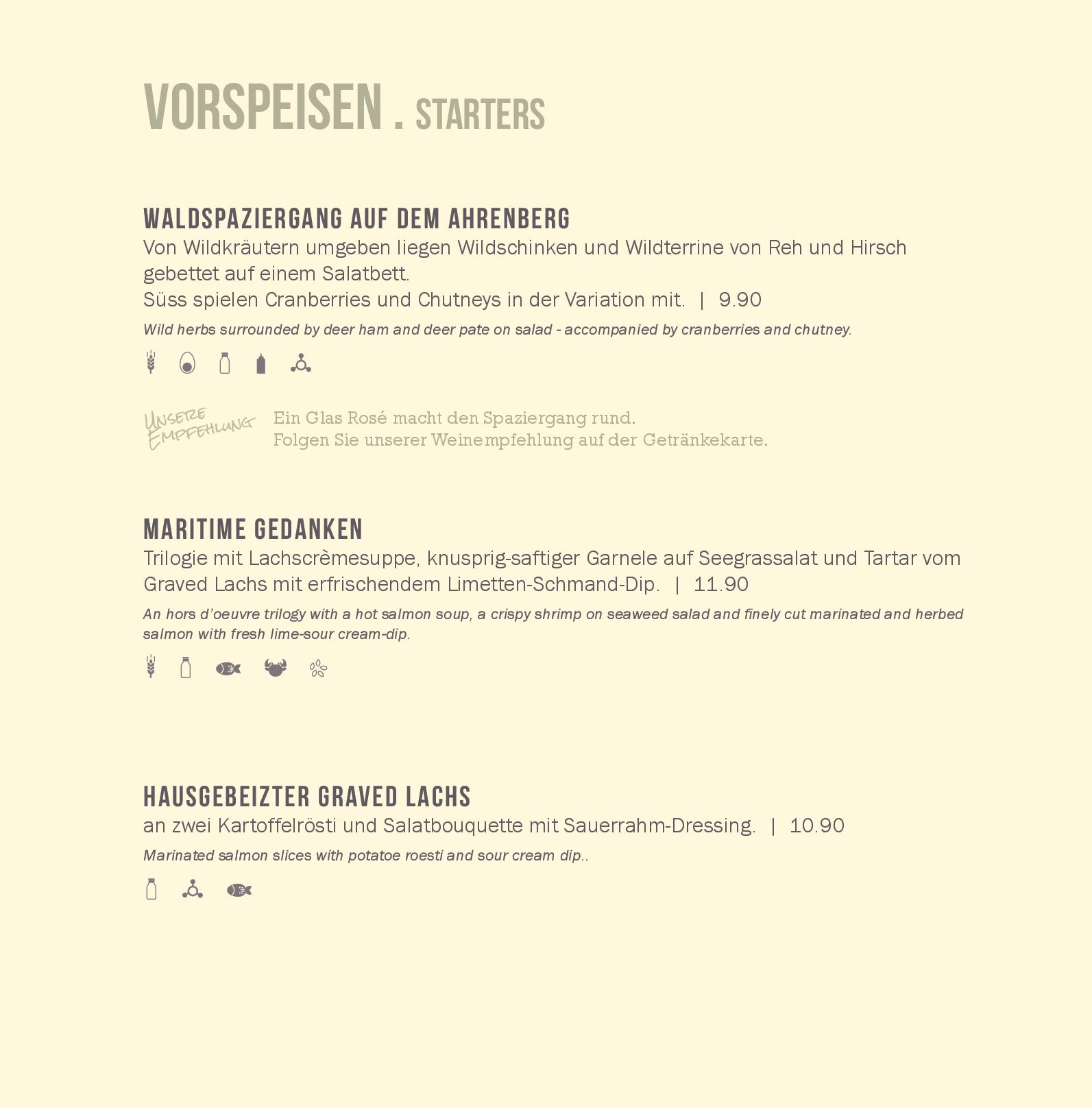 Speisekarte