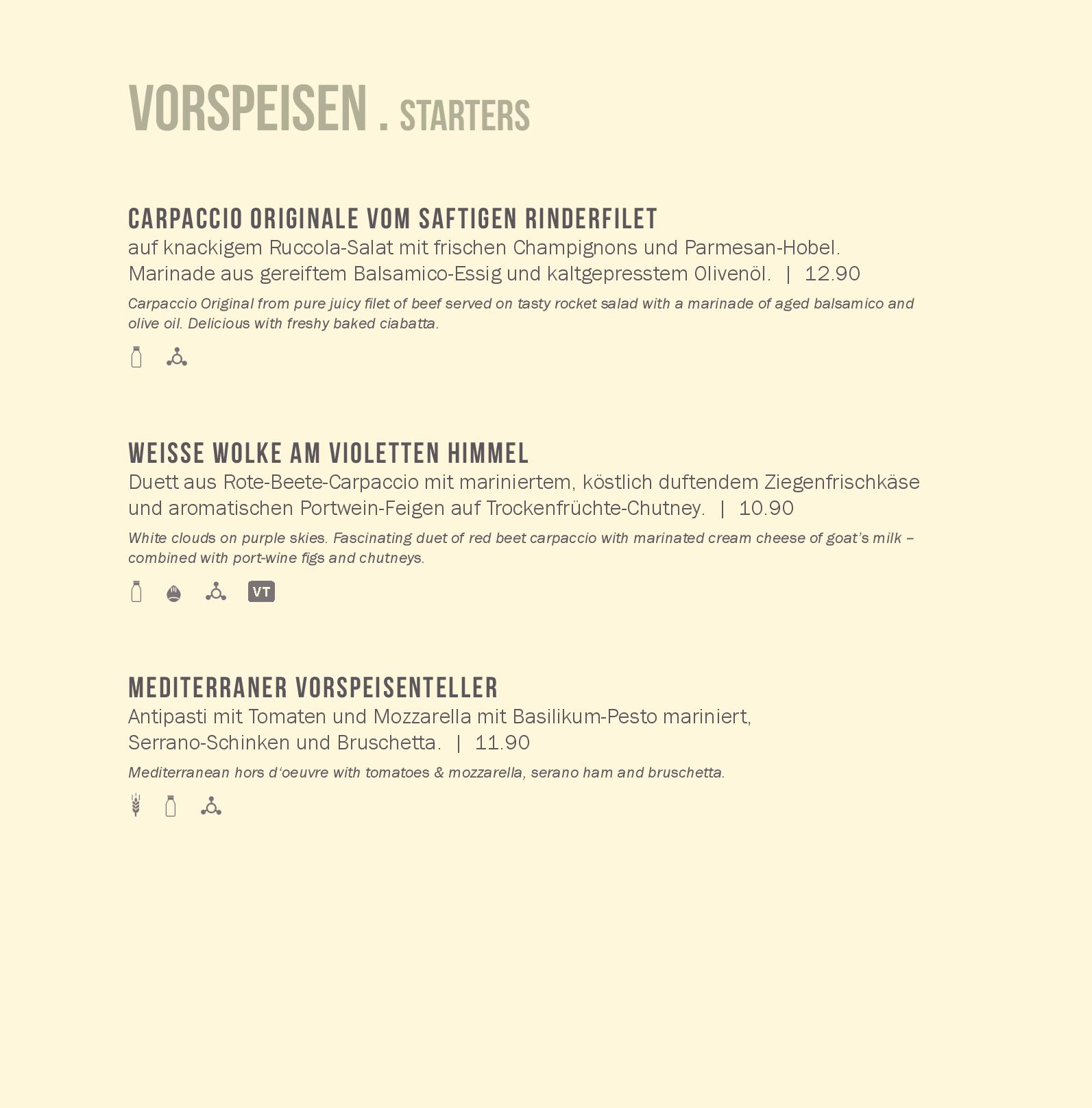 Speisekarte