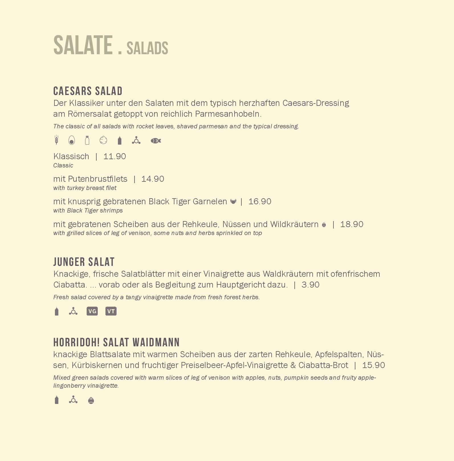 Speisekarte