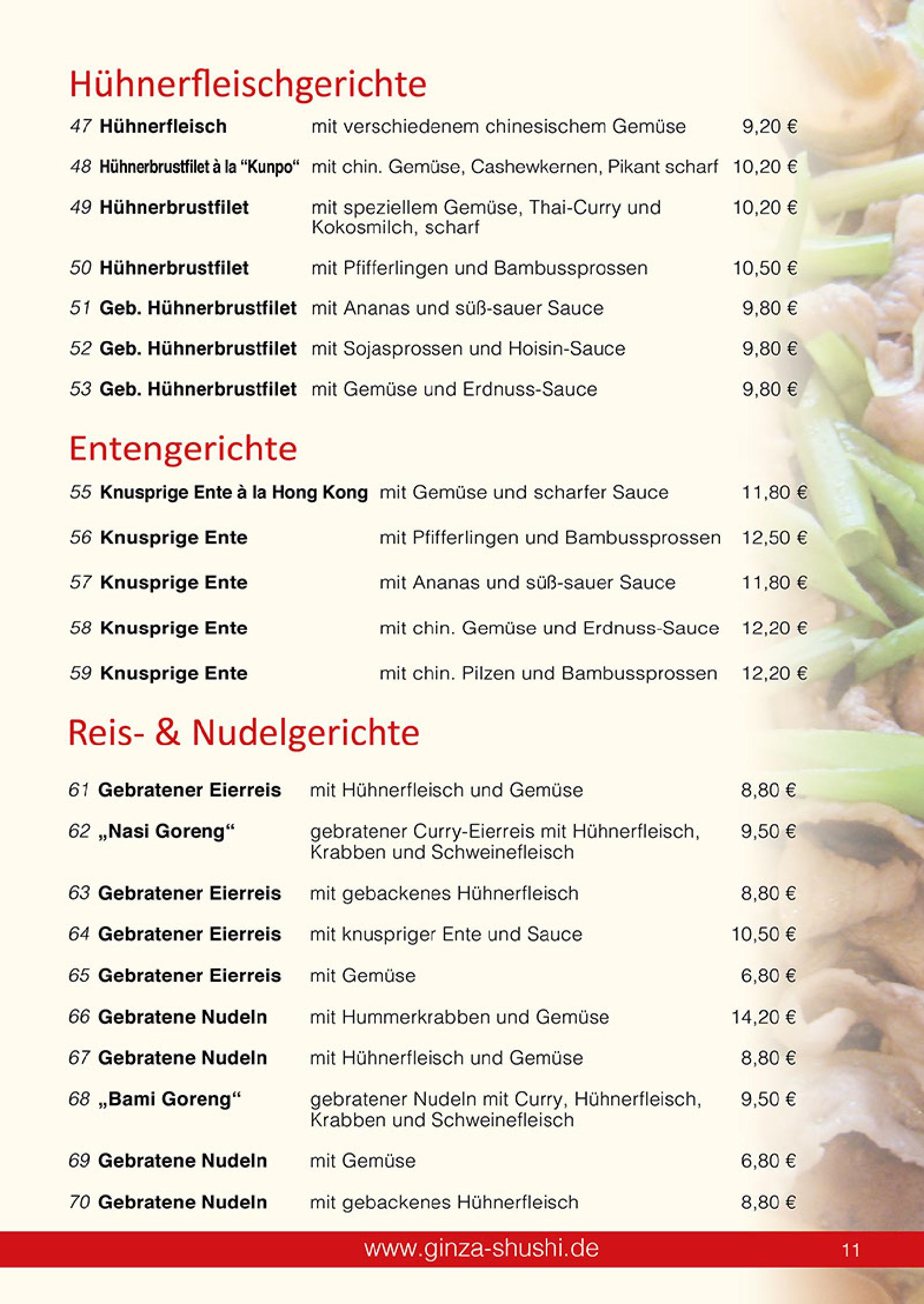 Speisekarte