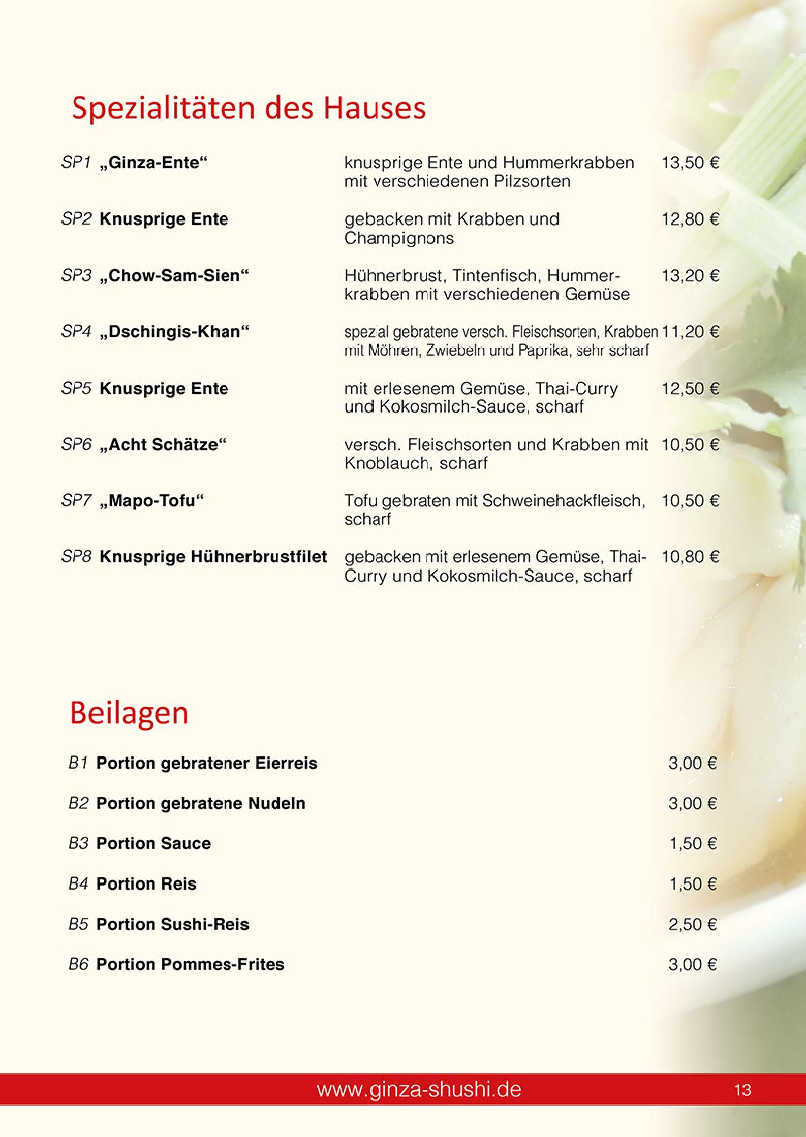 Speisekarte