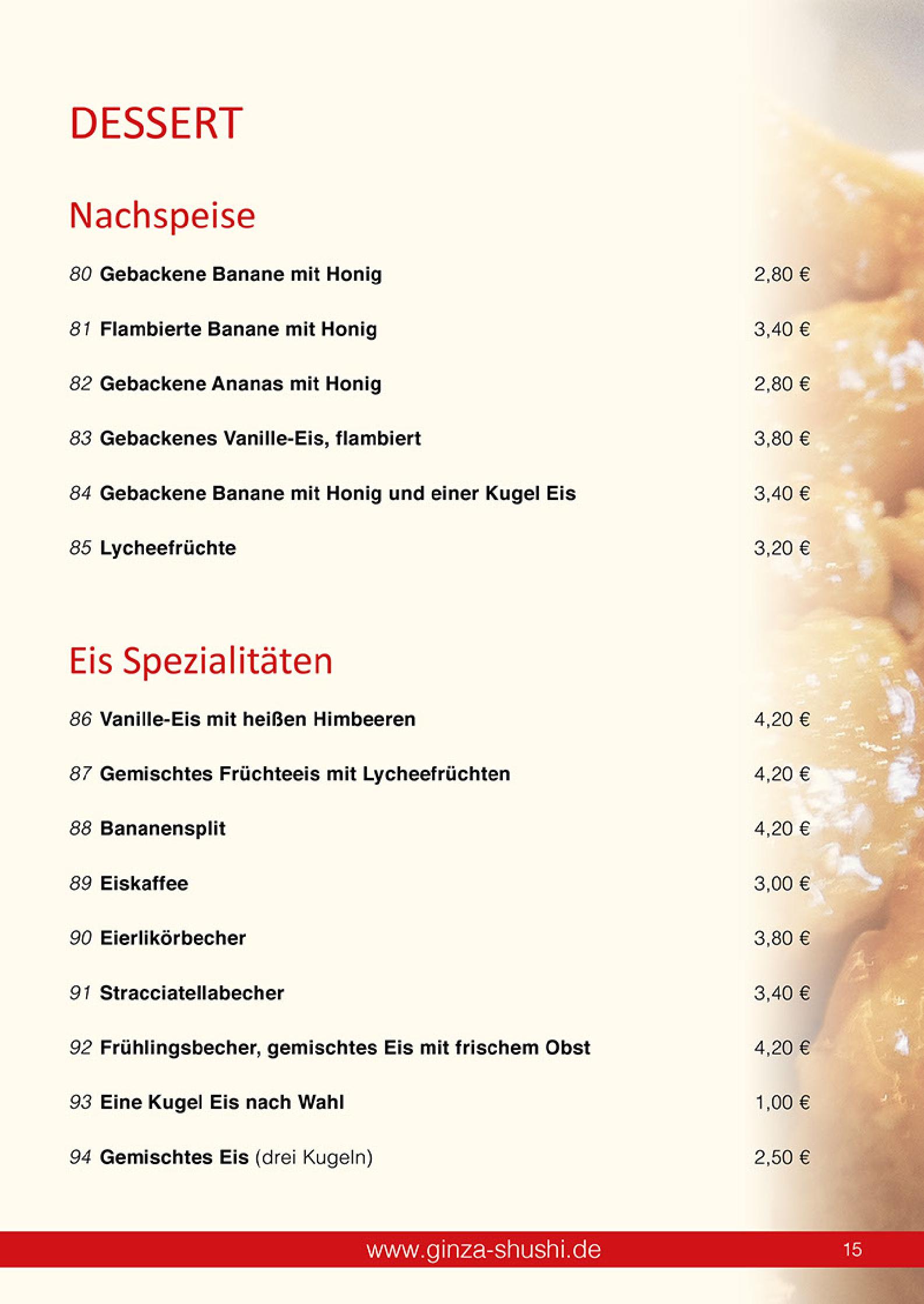 Speisekarte