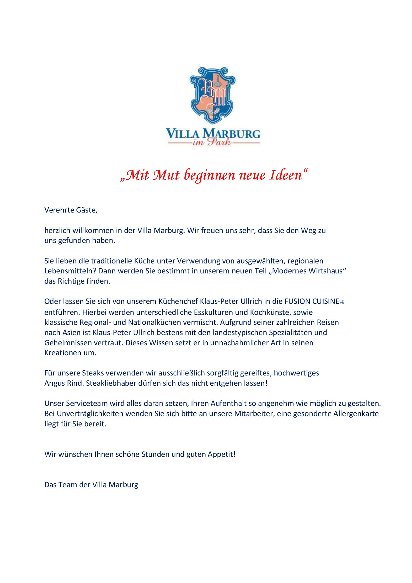 Speisekarte