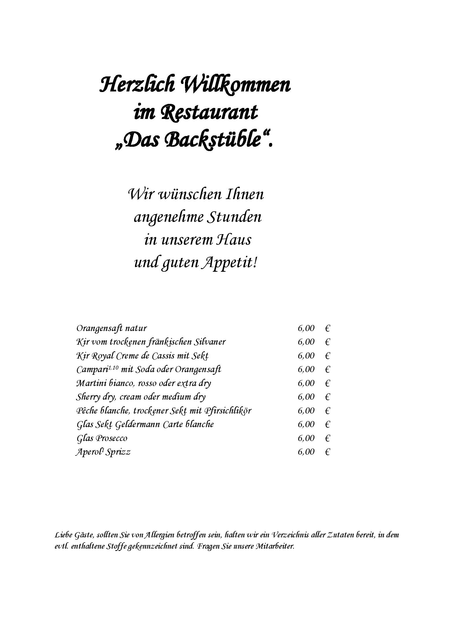 Speisekarte