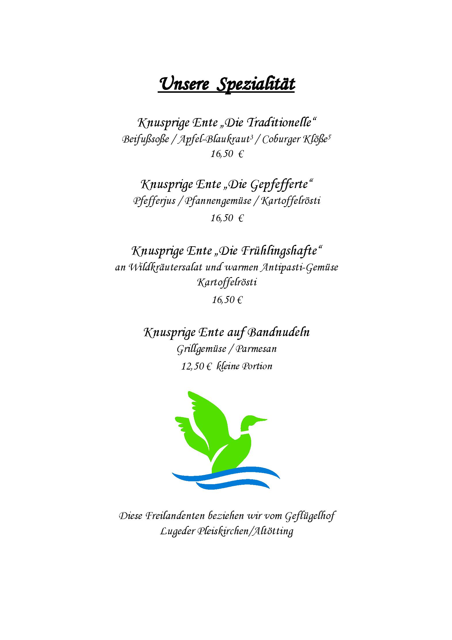Speisekarte