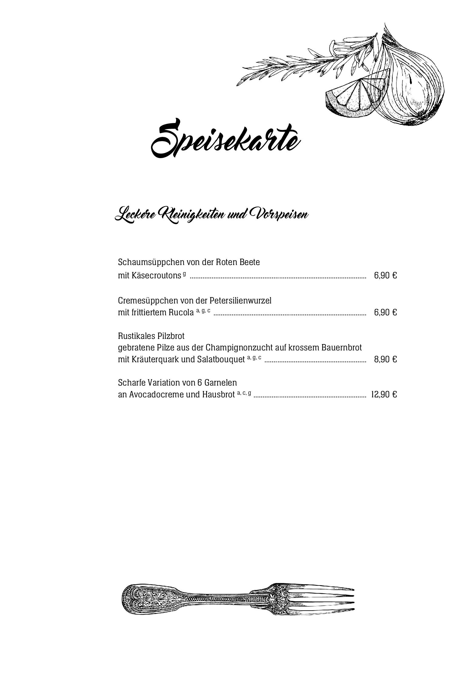 Speisekarte