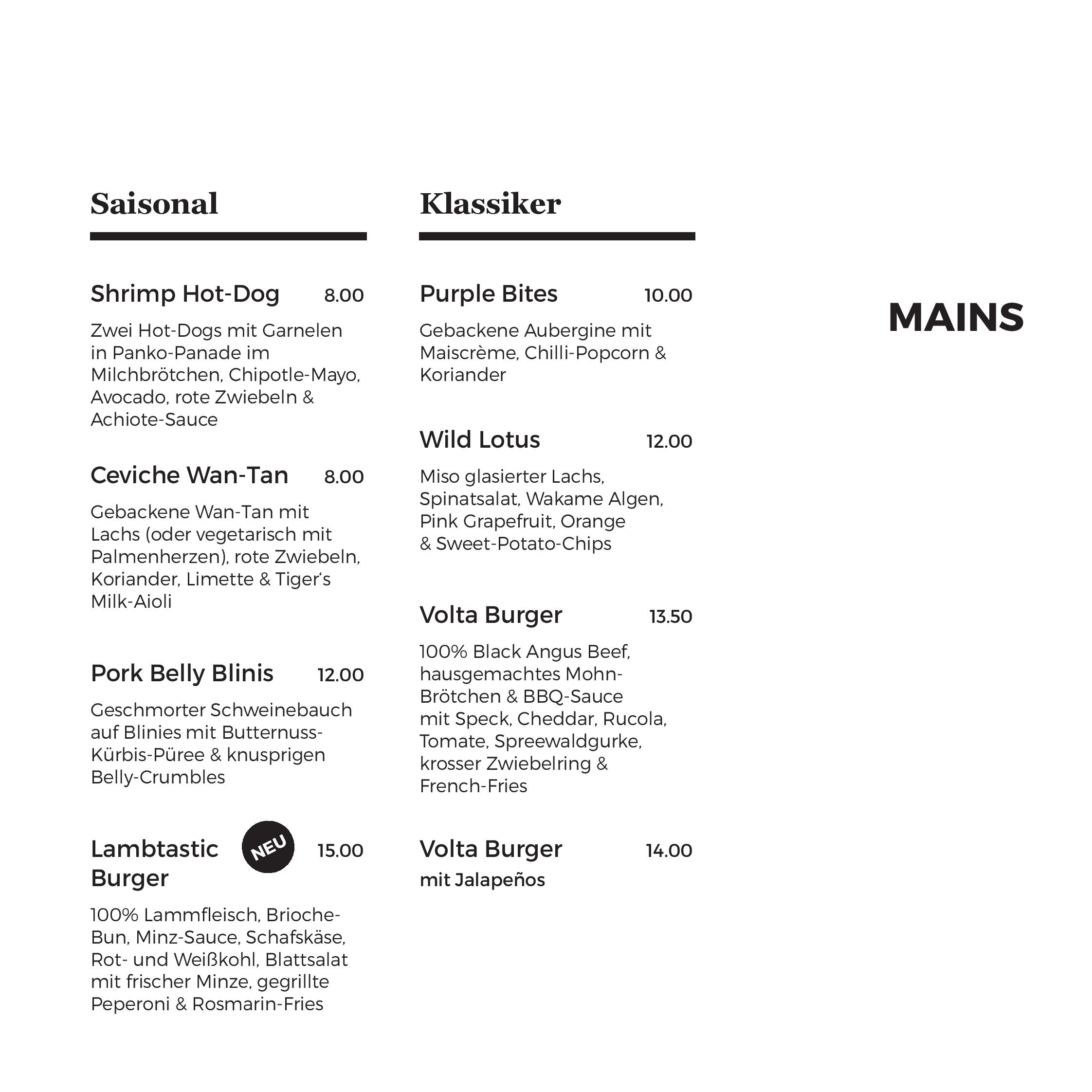 Dinner  Card / Abendkarte