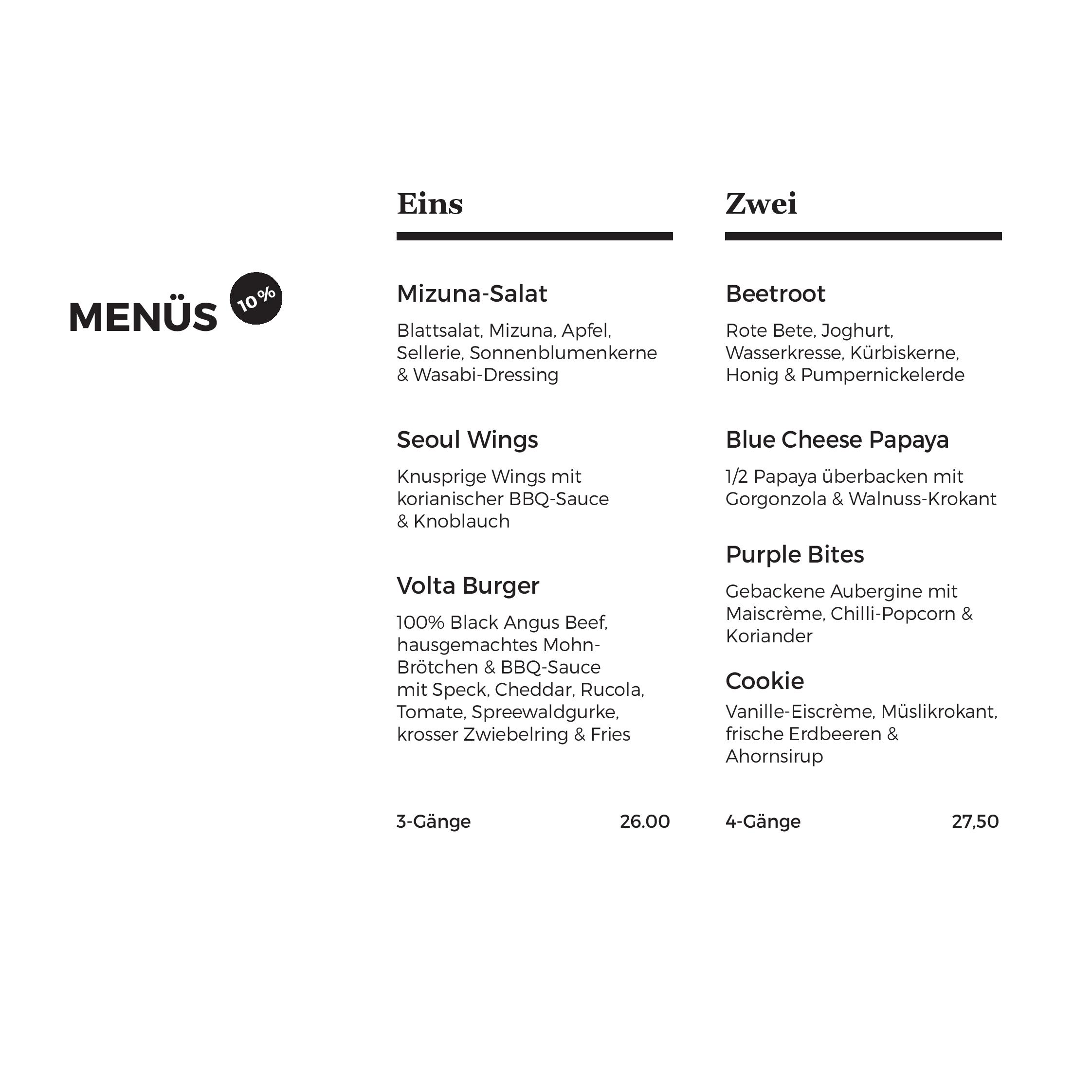 Dinner  Card / Abendkarte
