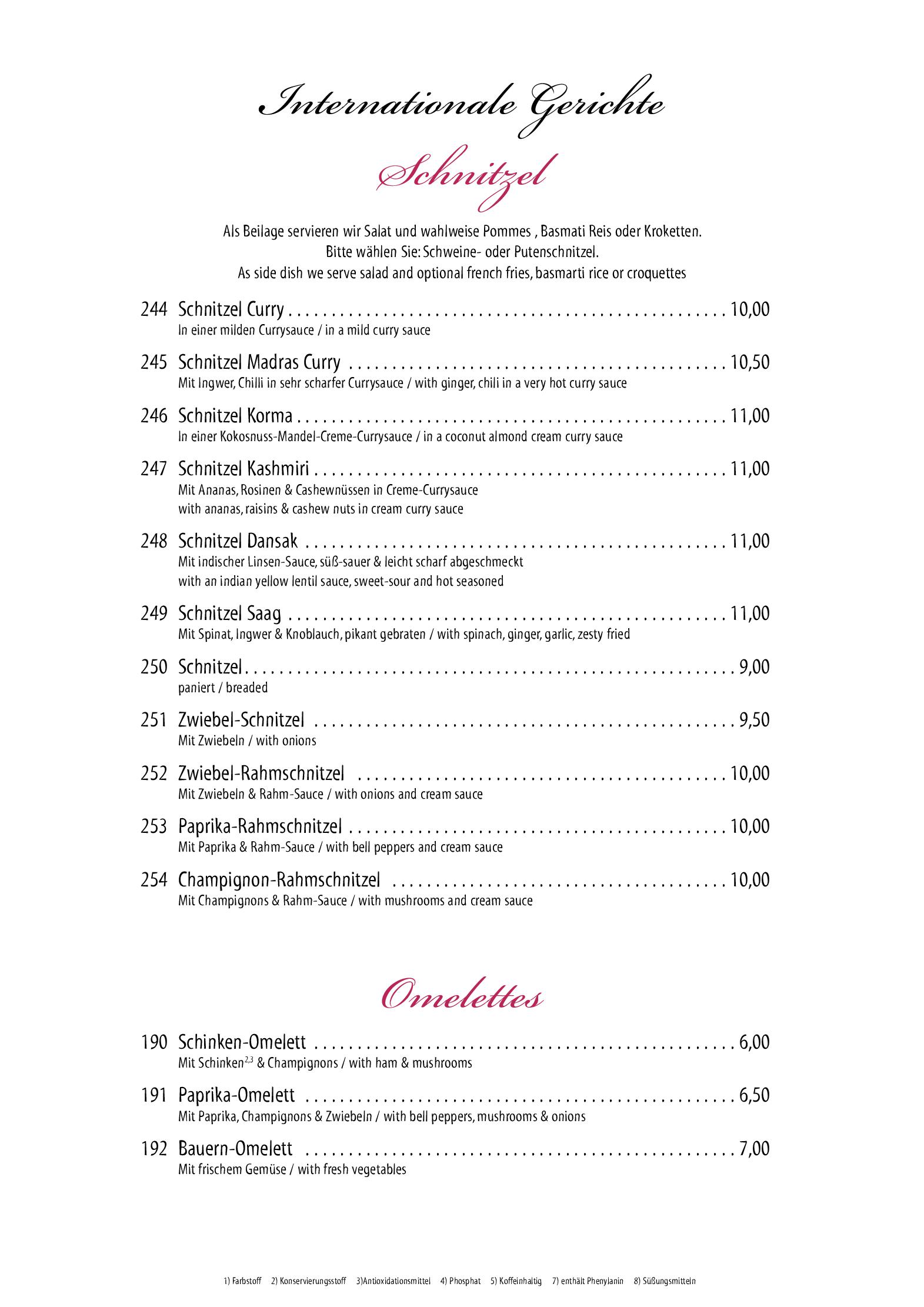 Speisekarte
