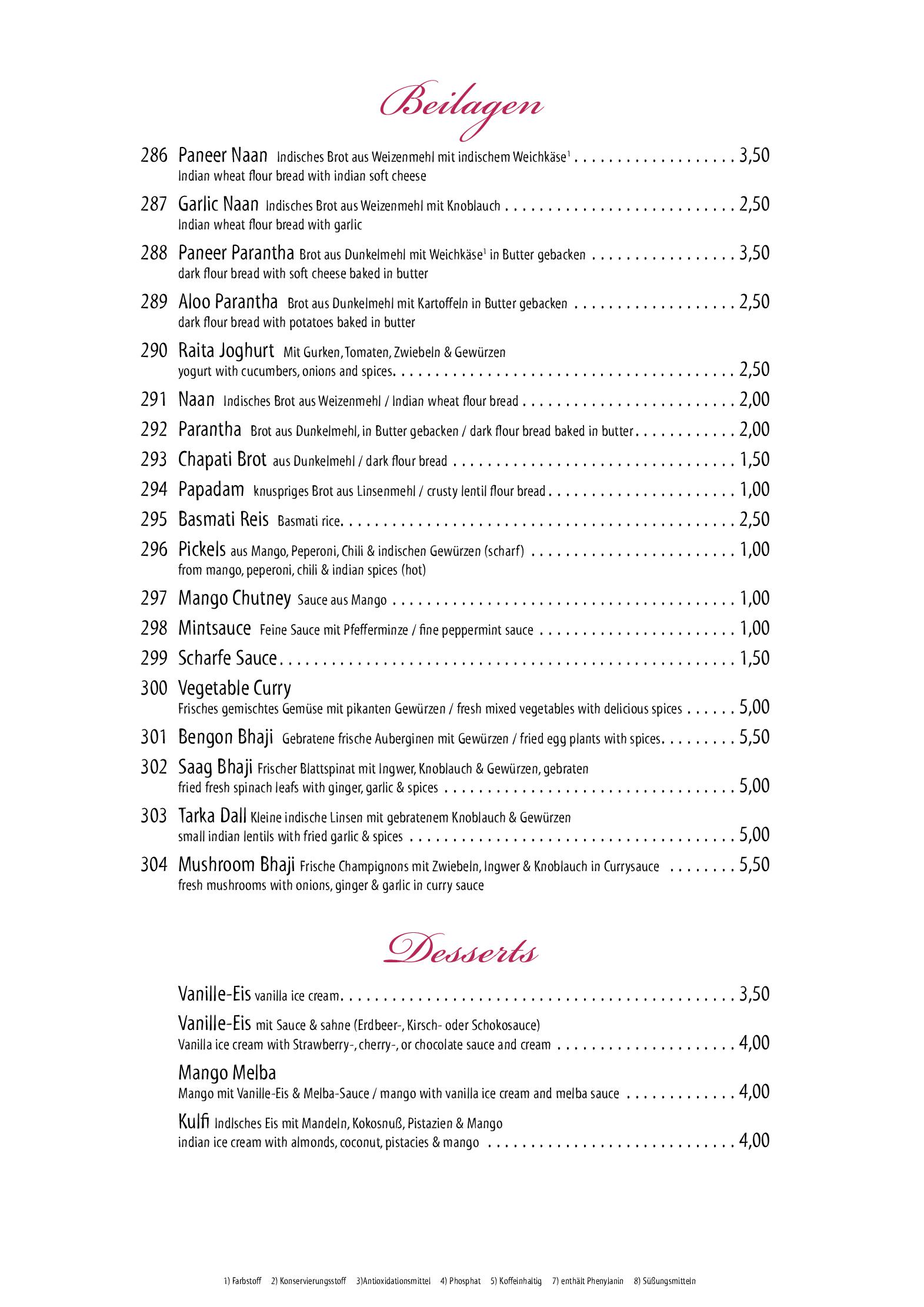 Speisekarte