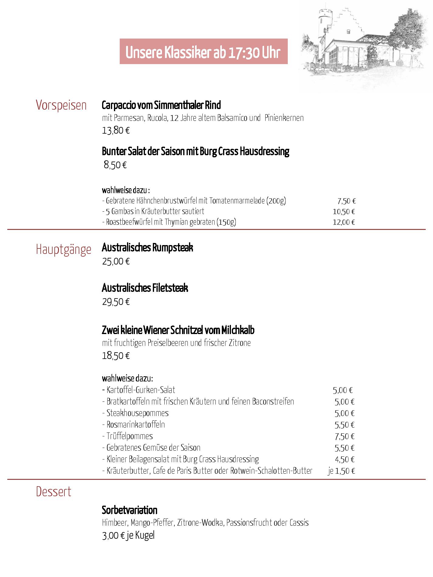 Speisekarte