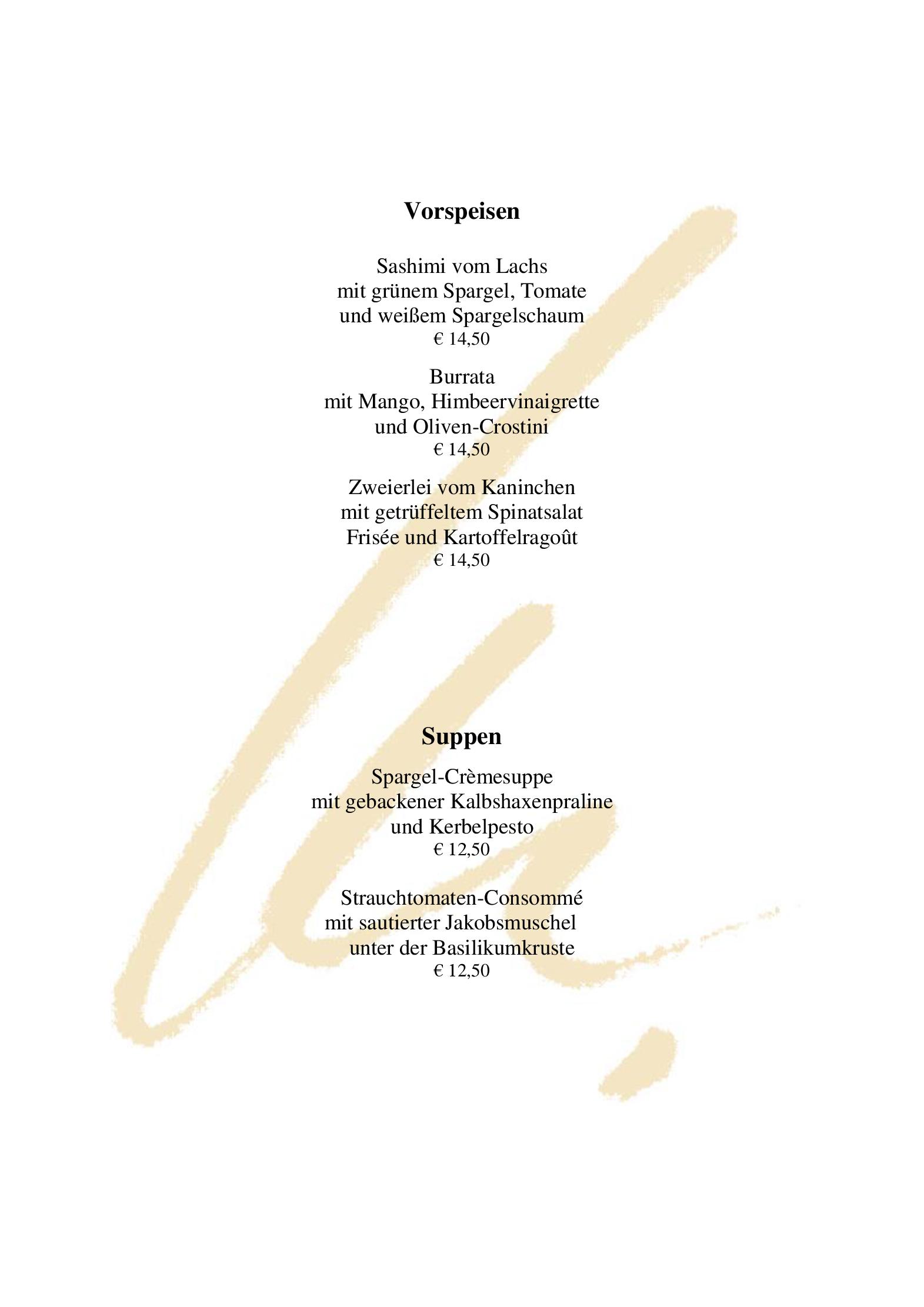 Speisekarte