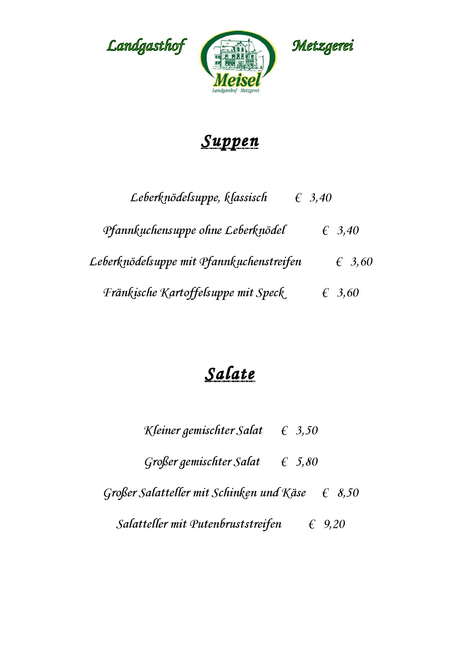 Speisekarte