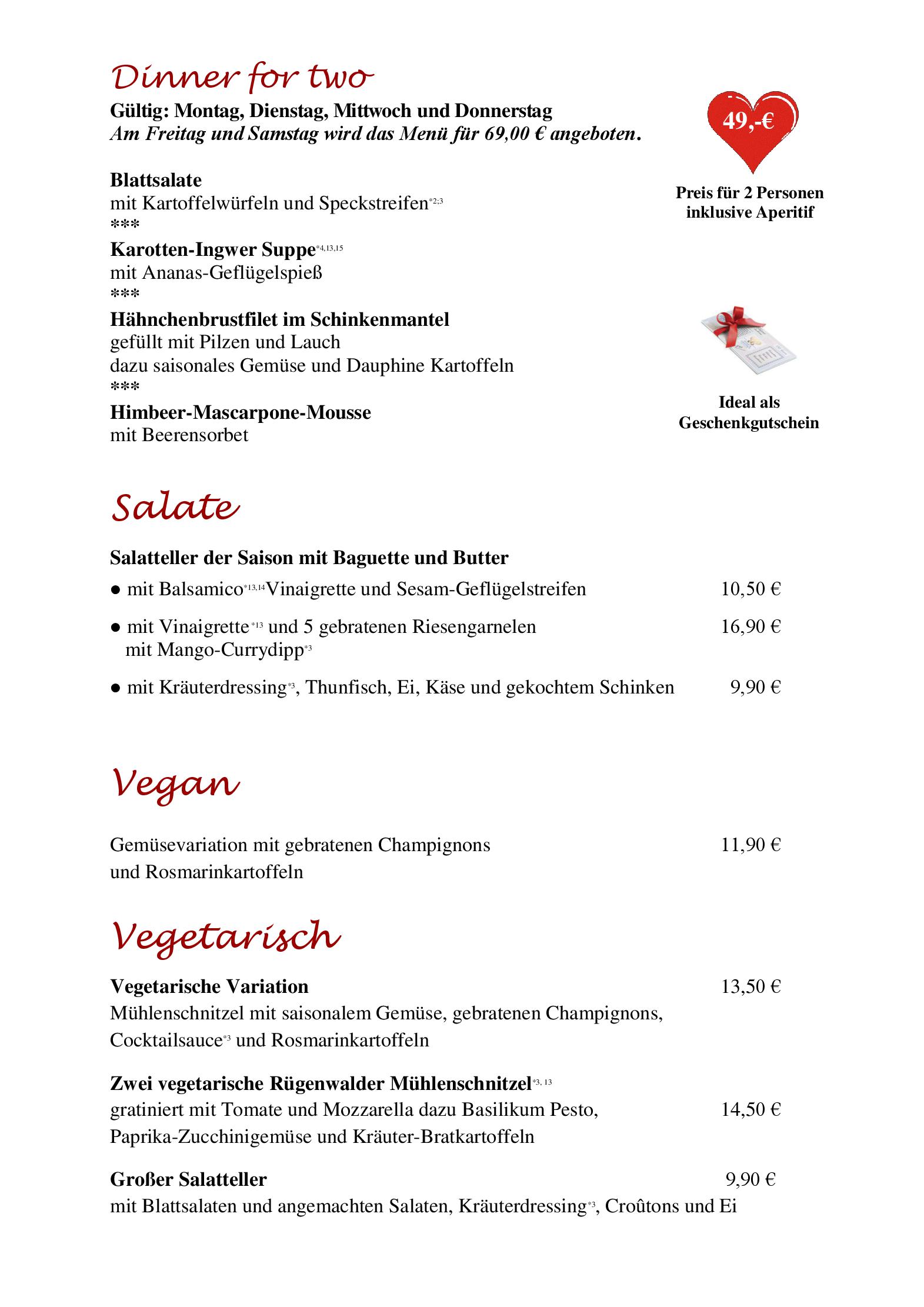 Speisekarte