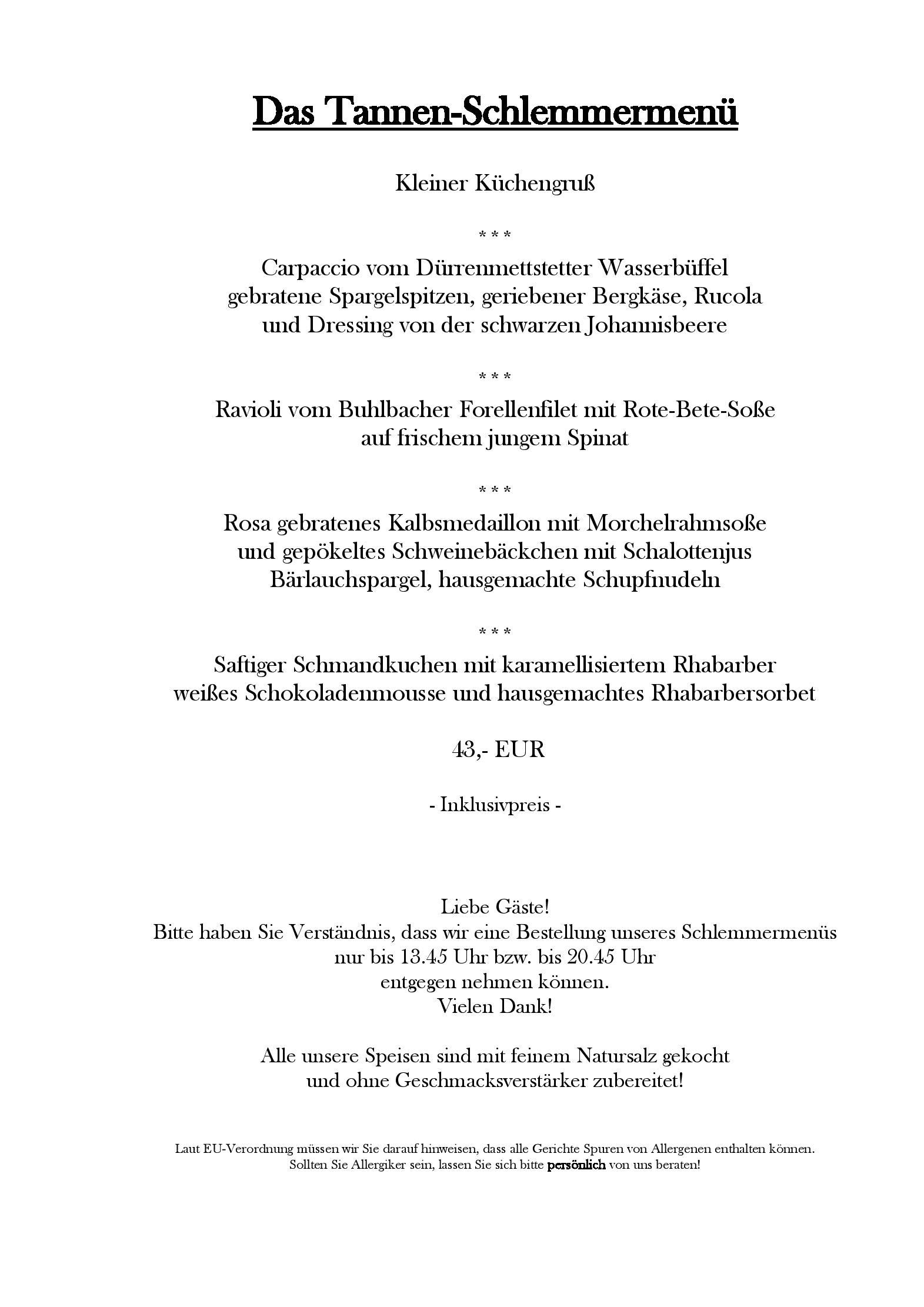 Speisekarte