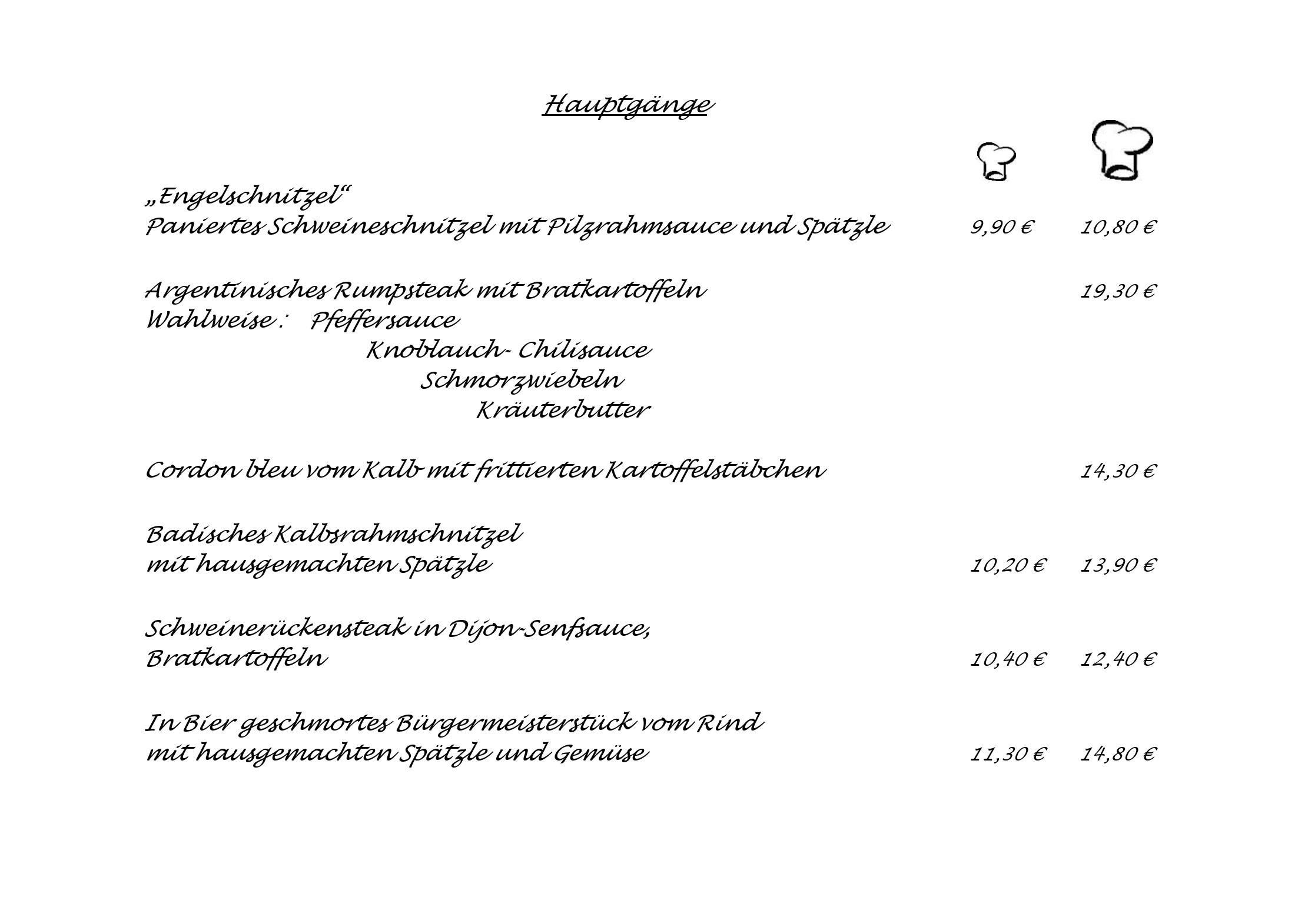 Speisekarte