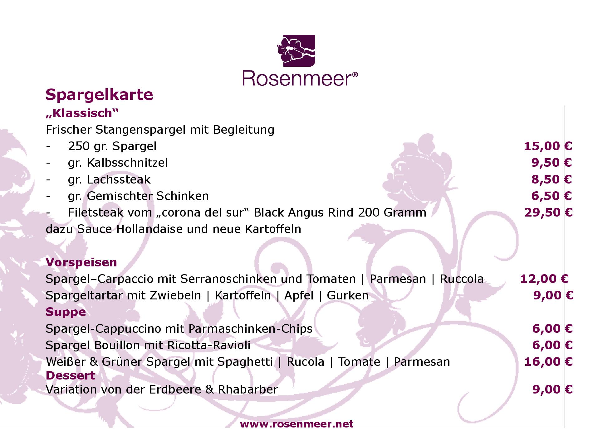 Speisekarte