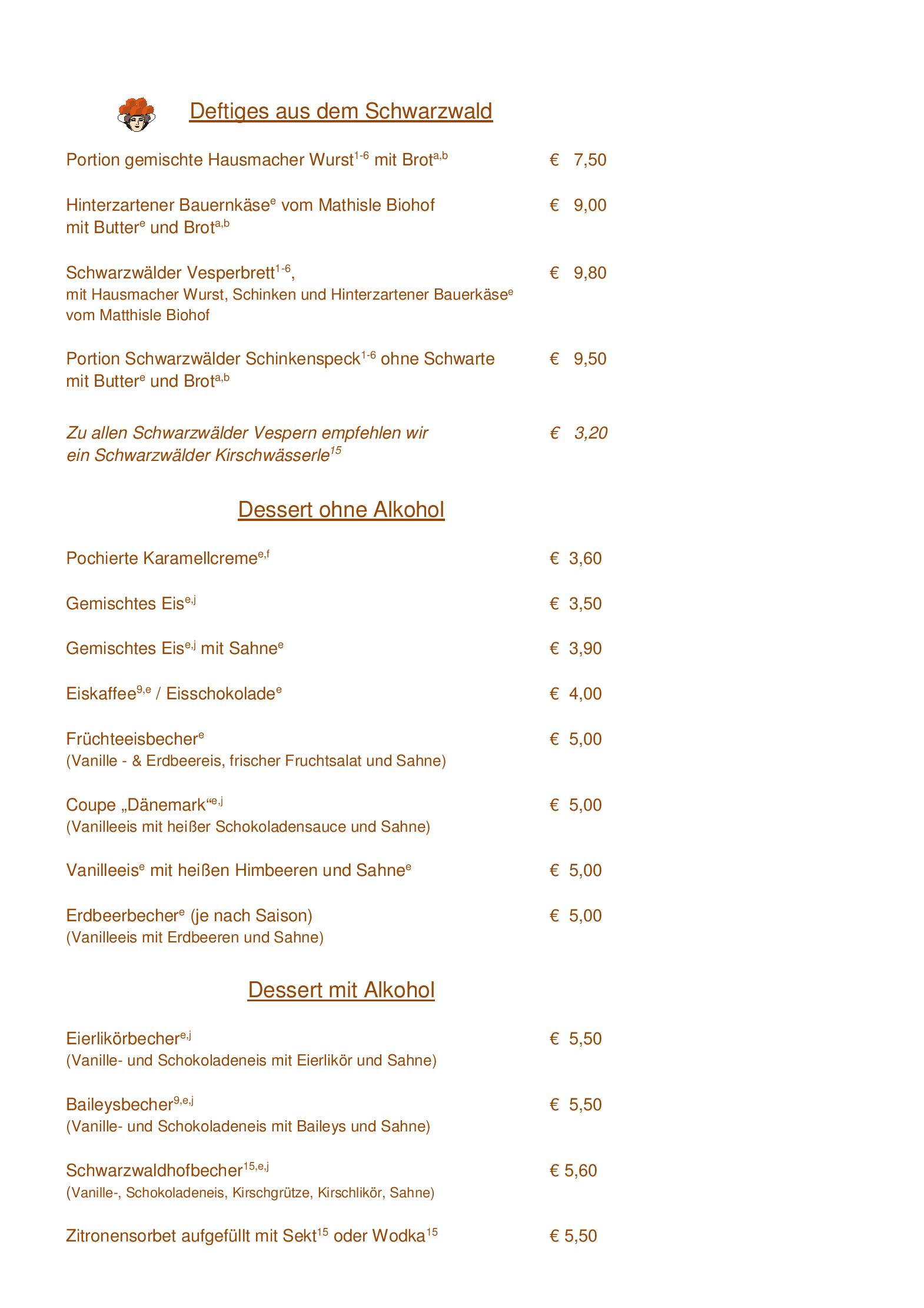 Speisekarte