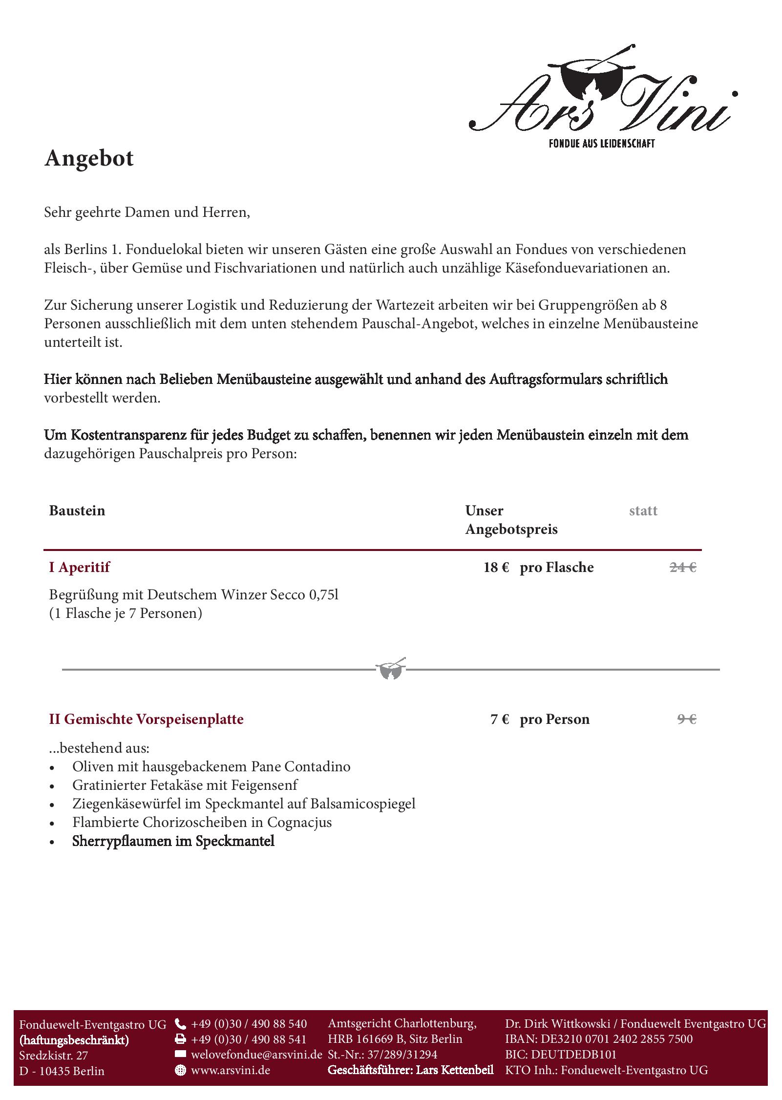 Gruppenangebot