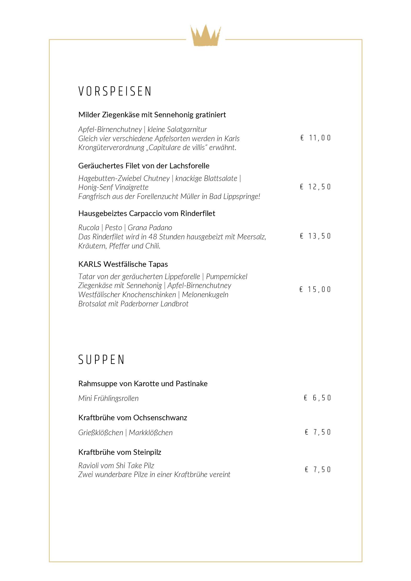 Speisekarte