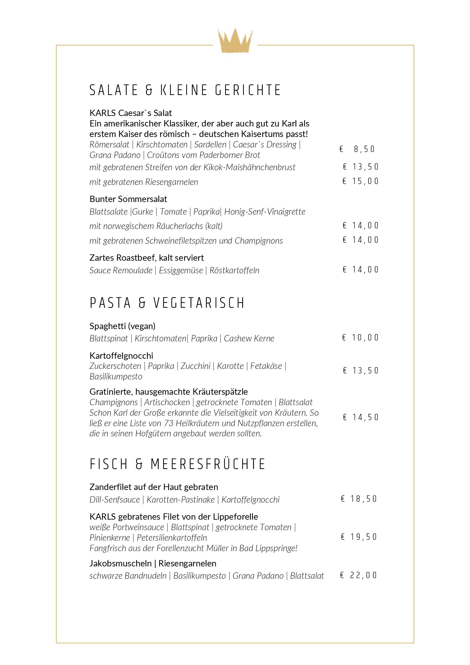 Speisekarte