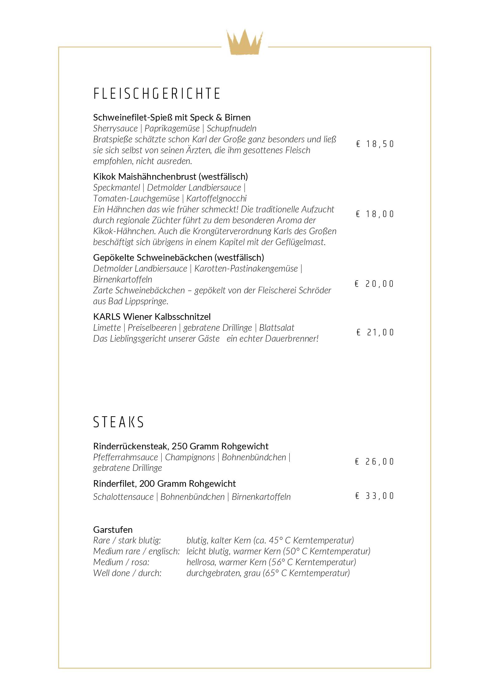 Speisekarte
