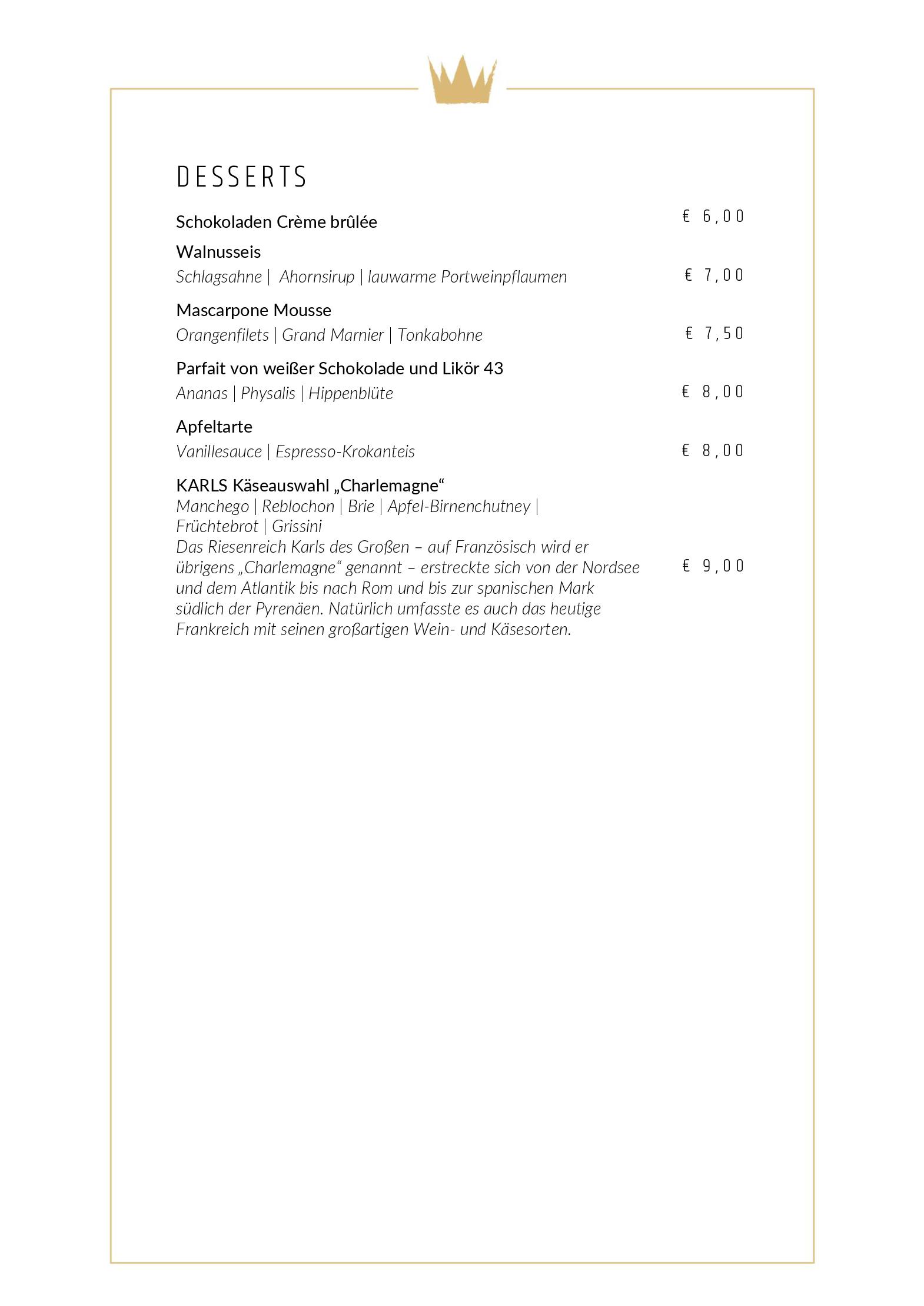 Speisekarte