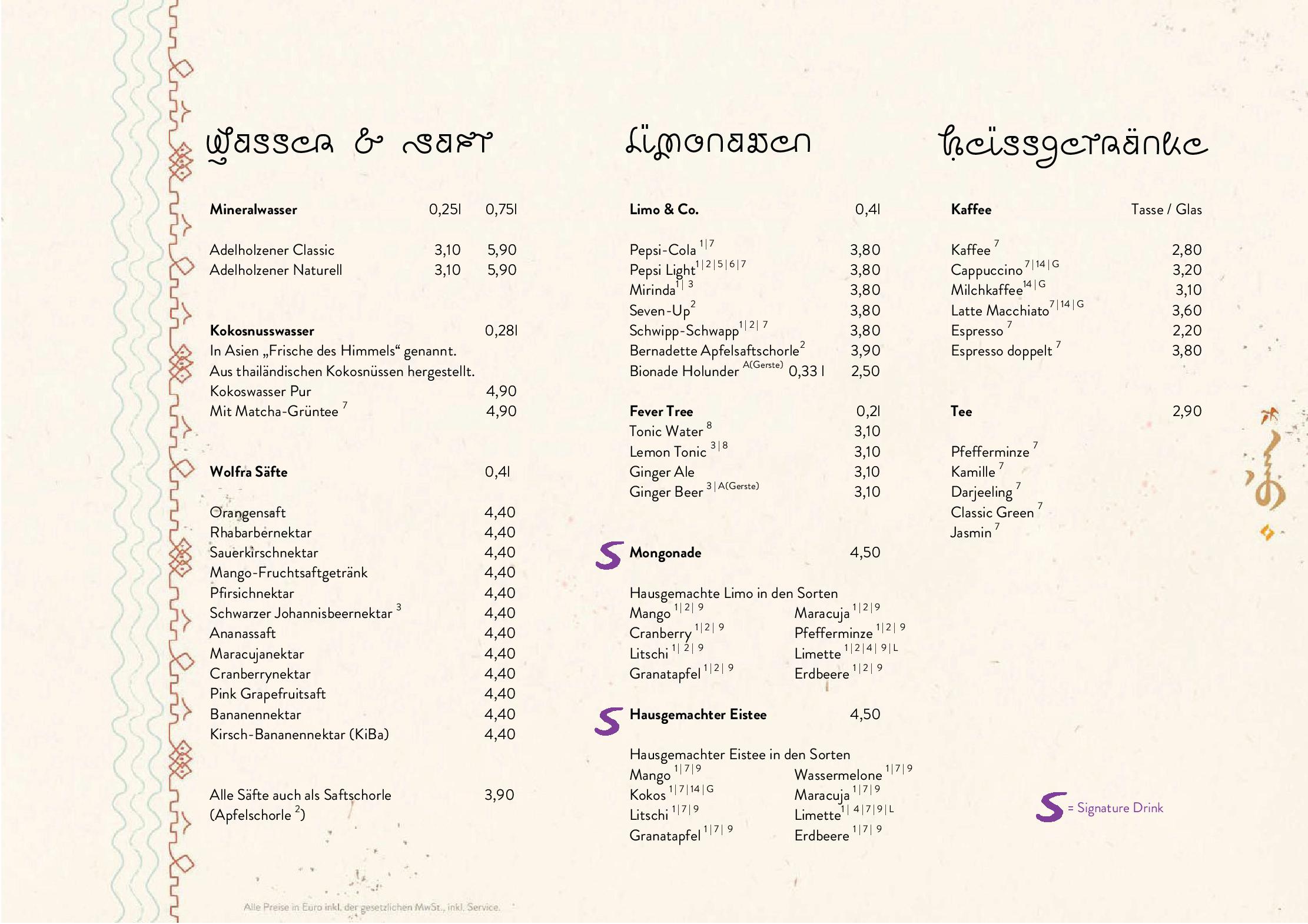 Speisekarte