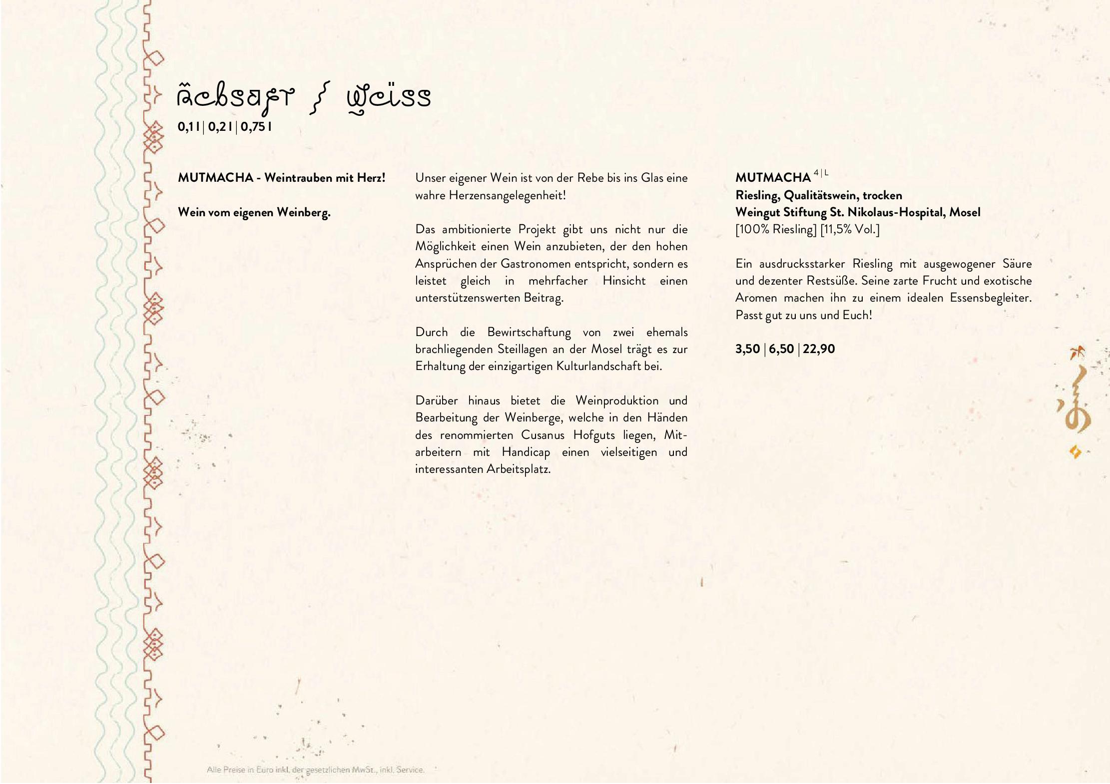 Speisekarte